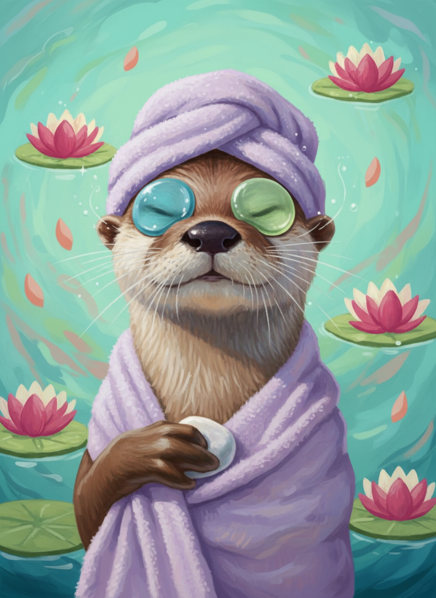 Zen Otter Spa (Diamond Painting) Diamond Painting kit