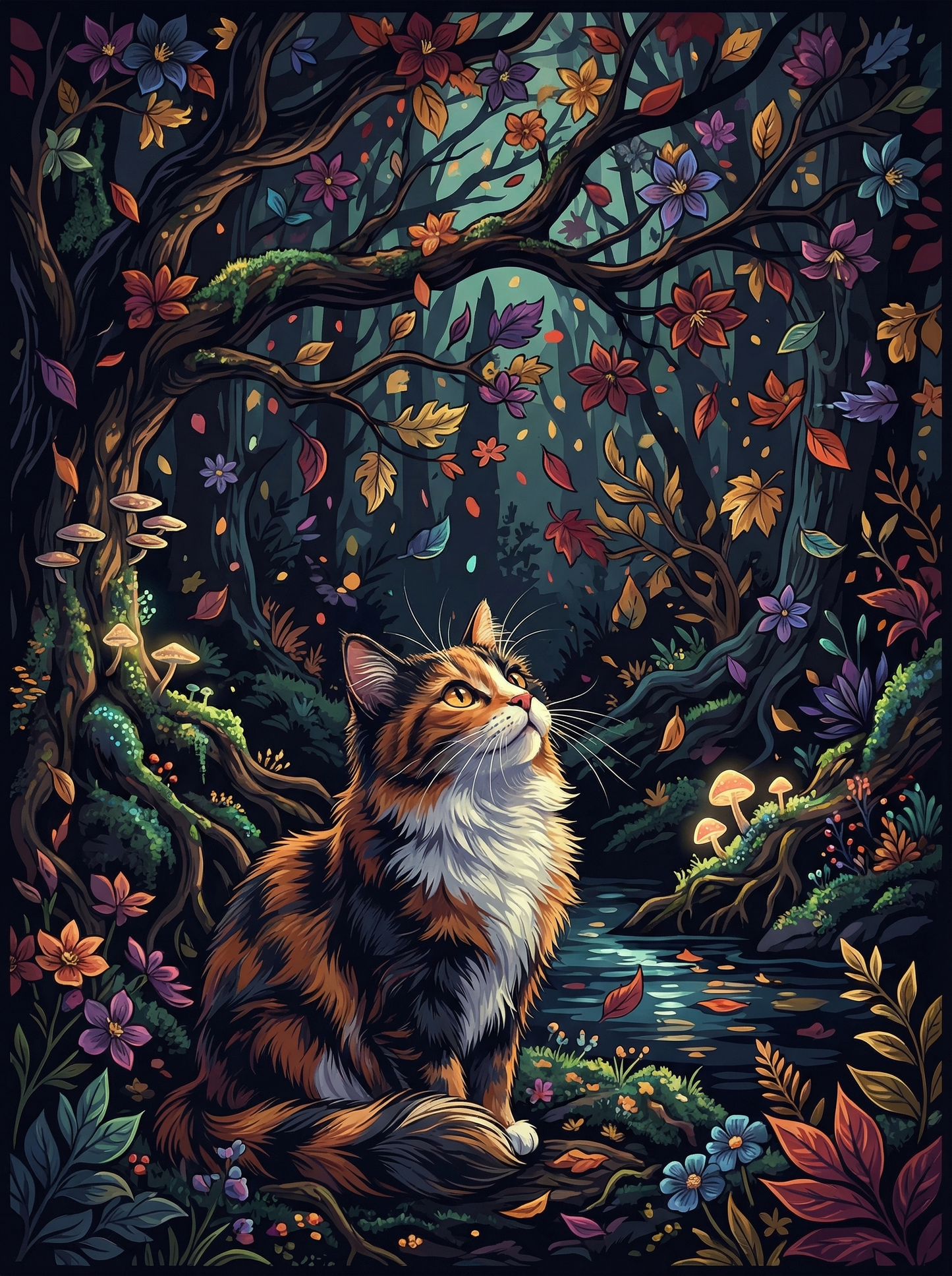 Enchanted Forest Cat (Diamond Painting)