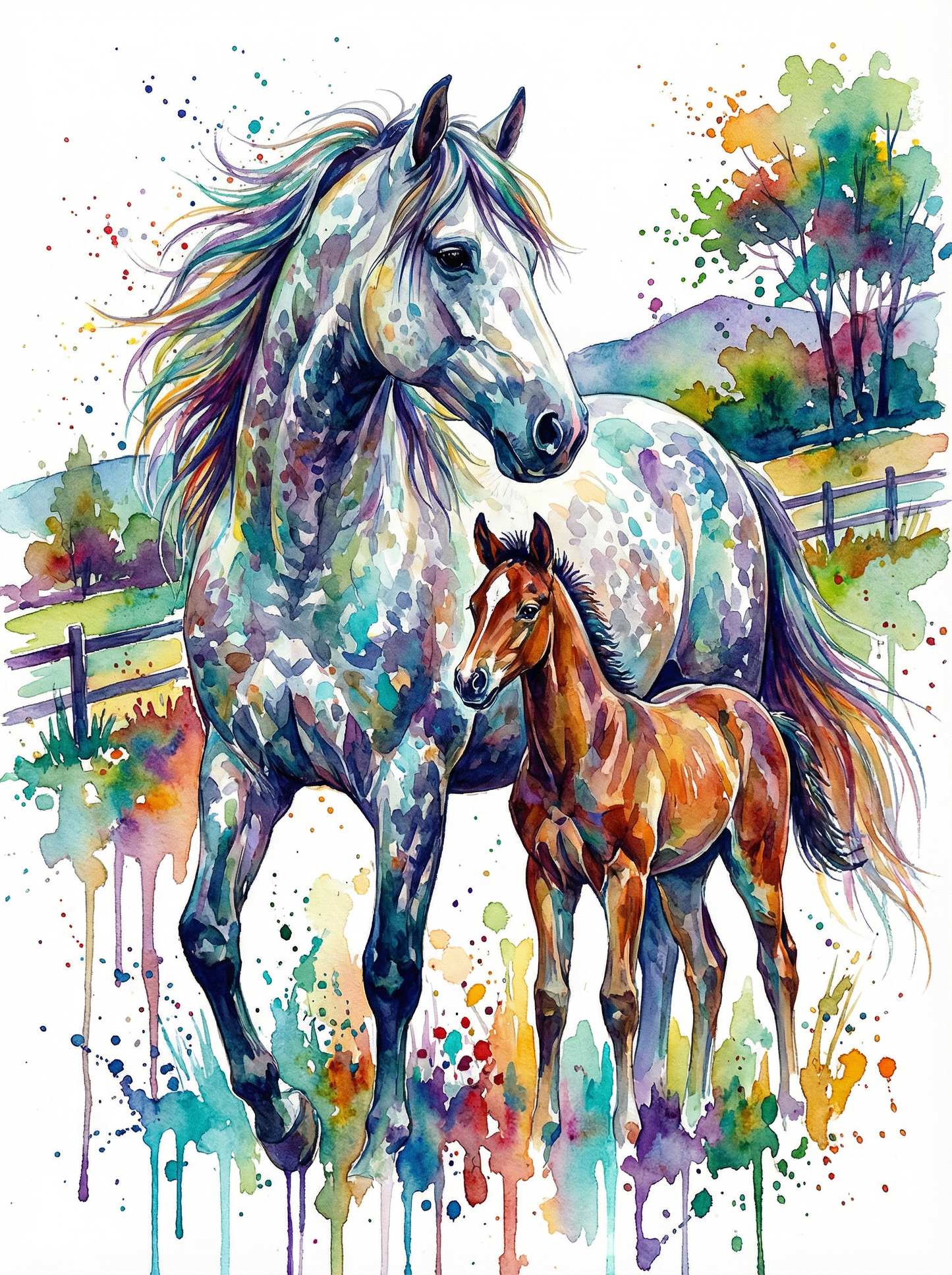 Starlight Horse & Foal (Diamond Painting) Diamond Painting kit