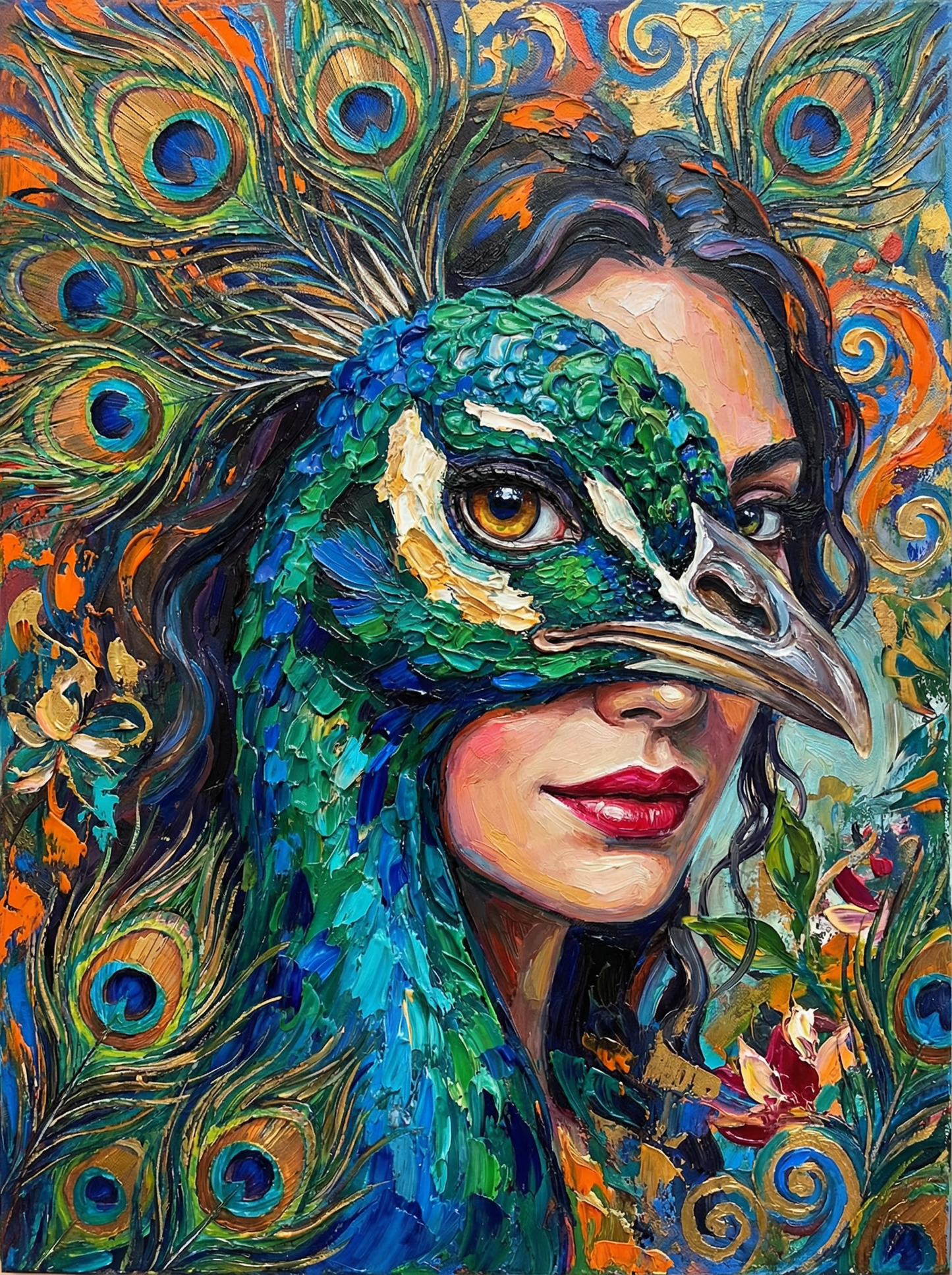 Peacock Mask Muse (Diamond Painting) Diamond Painting kit