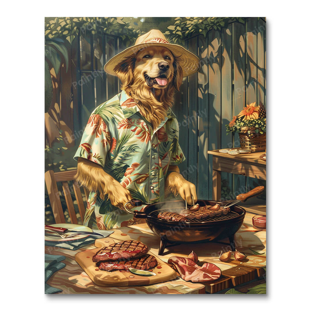 Labrador's BBQ Party (Diamond Painting) Diamond Painting kit