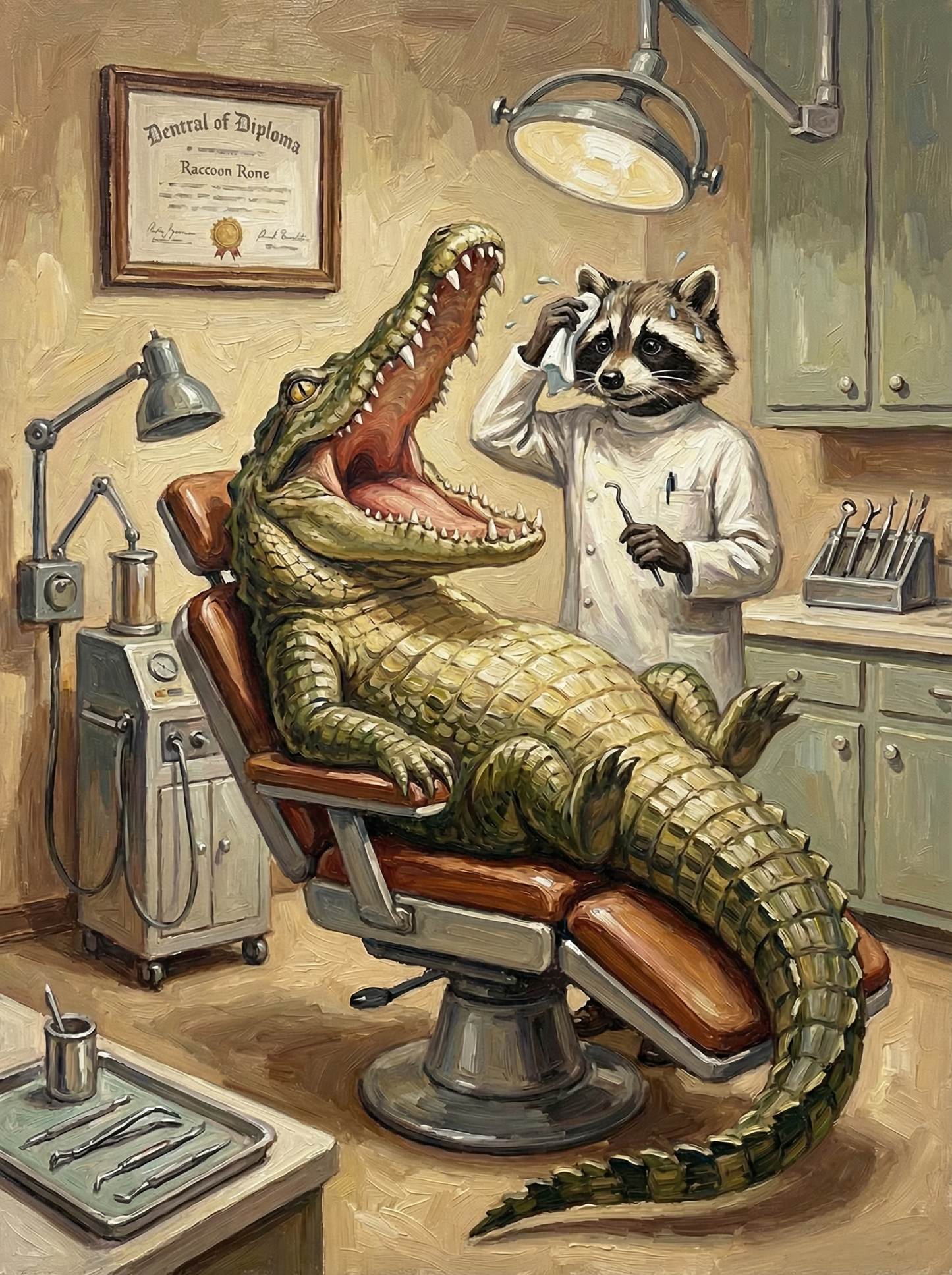 Crocodile Dentist Panic (Diamond Painting) Diamond Painting kit