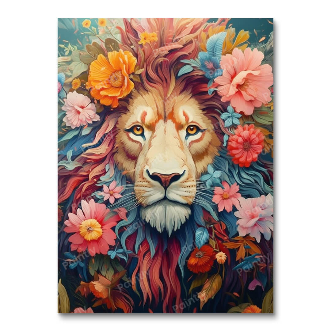 Floral Lion (Diamond Painting) Diamond Painting kit