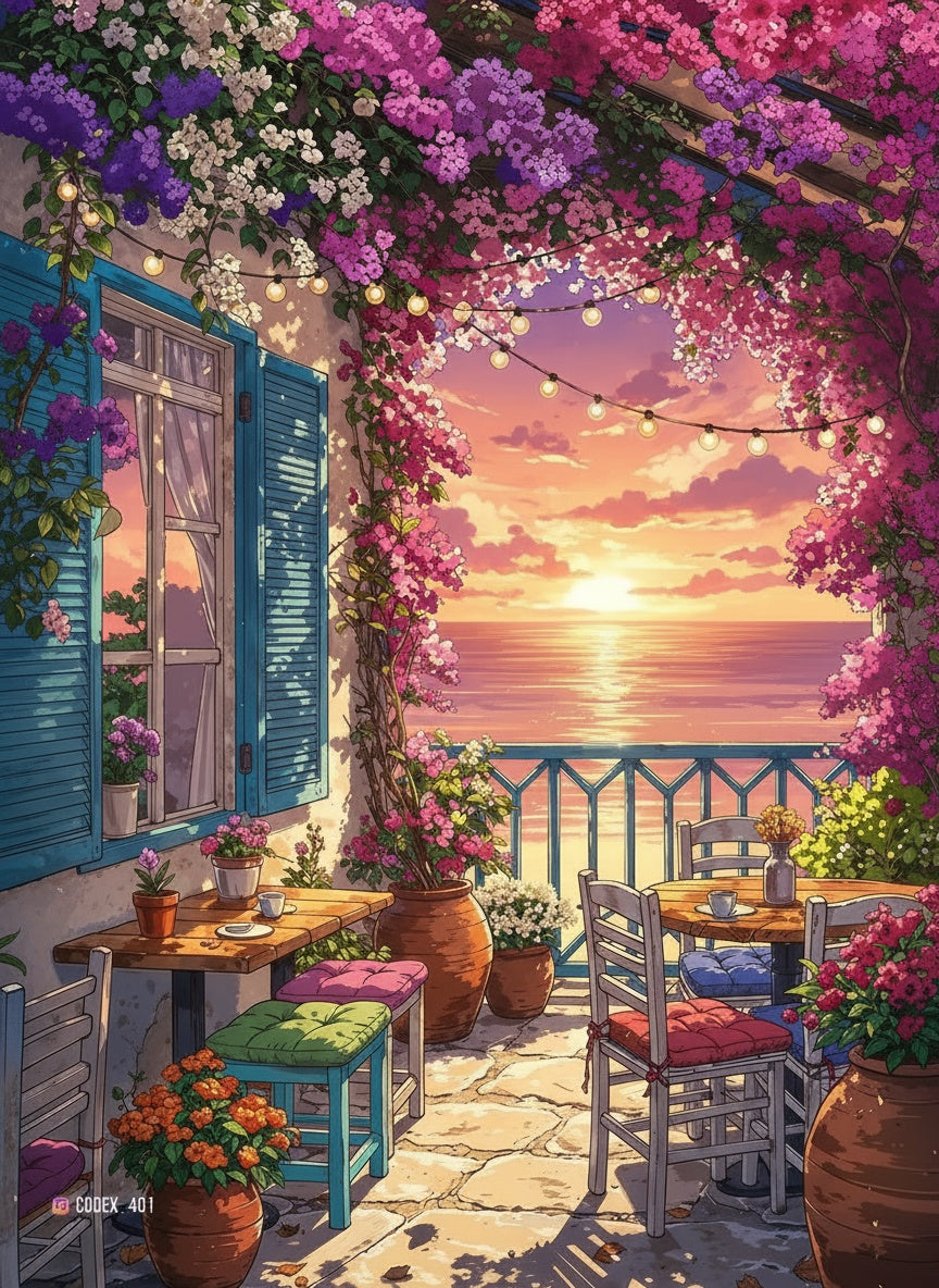 Bougainvillea Terrace (Diamond Painting) Diamond Painting kit