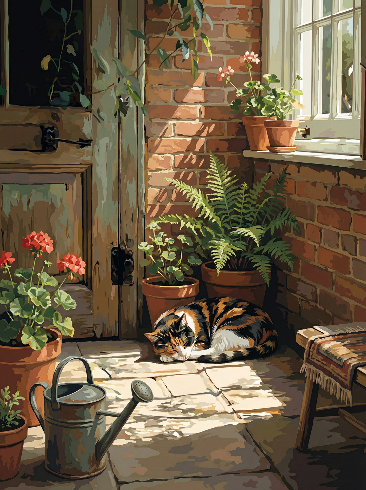 Garden Cat Nap (Diamond Painting) Diamond Painting kit
