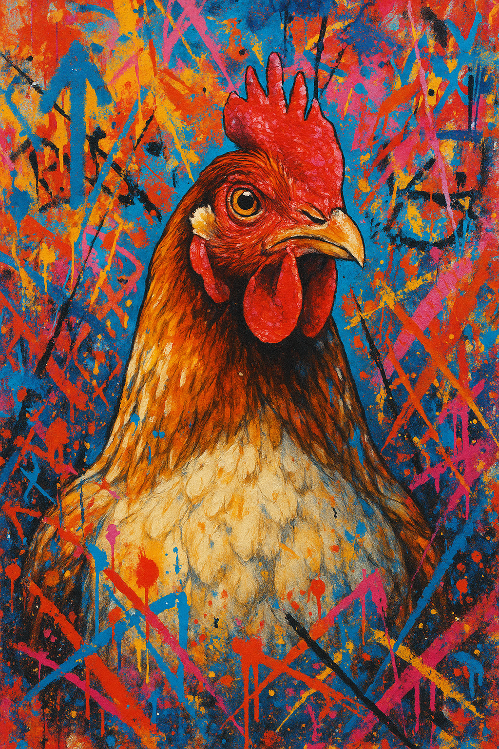 Urban Graffiti Chicken I (Diamond Painting) Diamond Painting kit