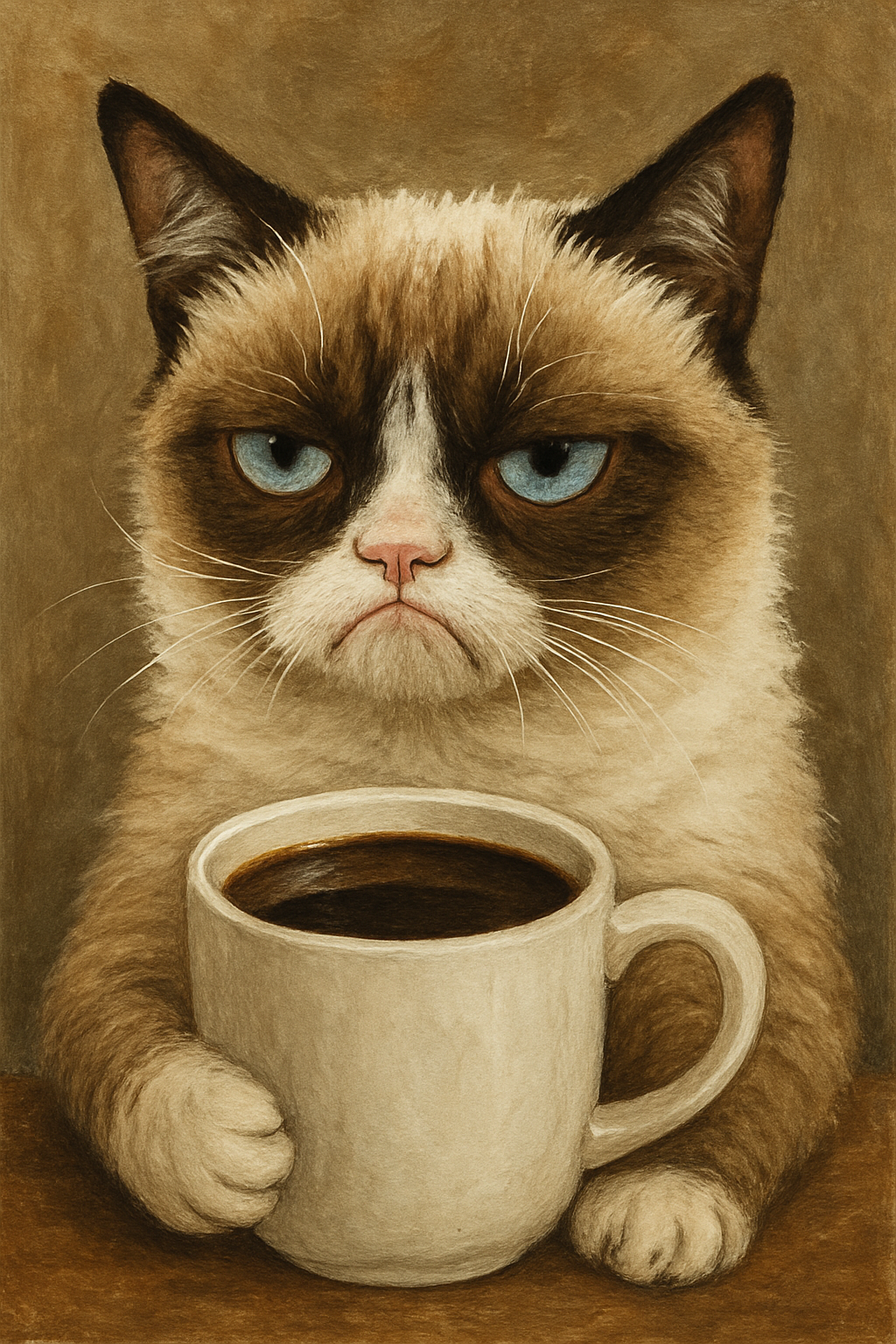 Grumpy Cat, Coffee Mug (Board Canvas)