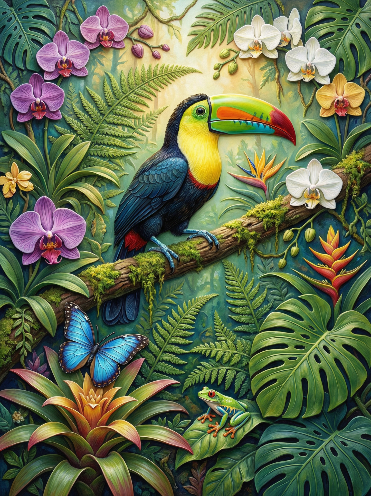 Toucan Orchid Haven (Diamond Painting) Diamond Painting kit