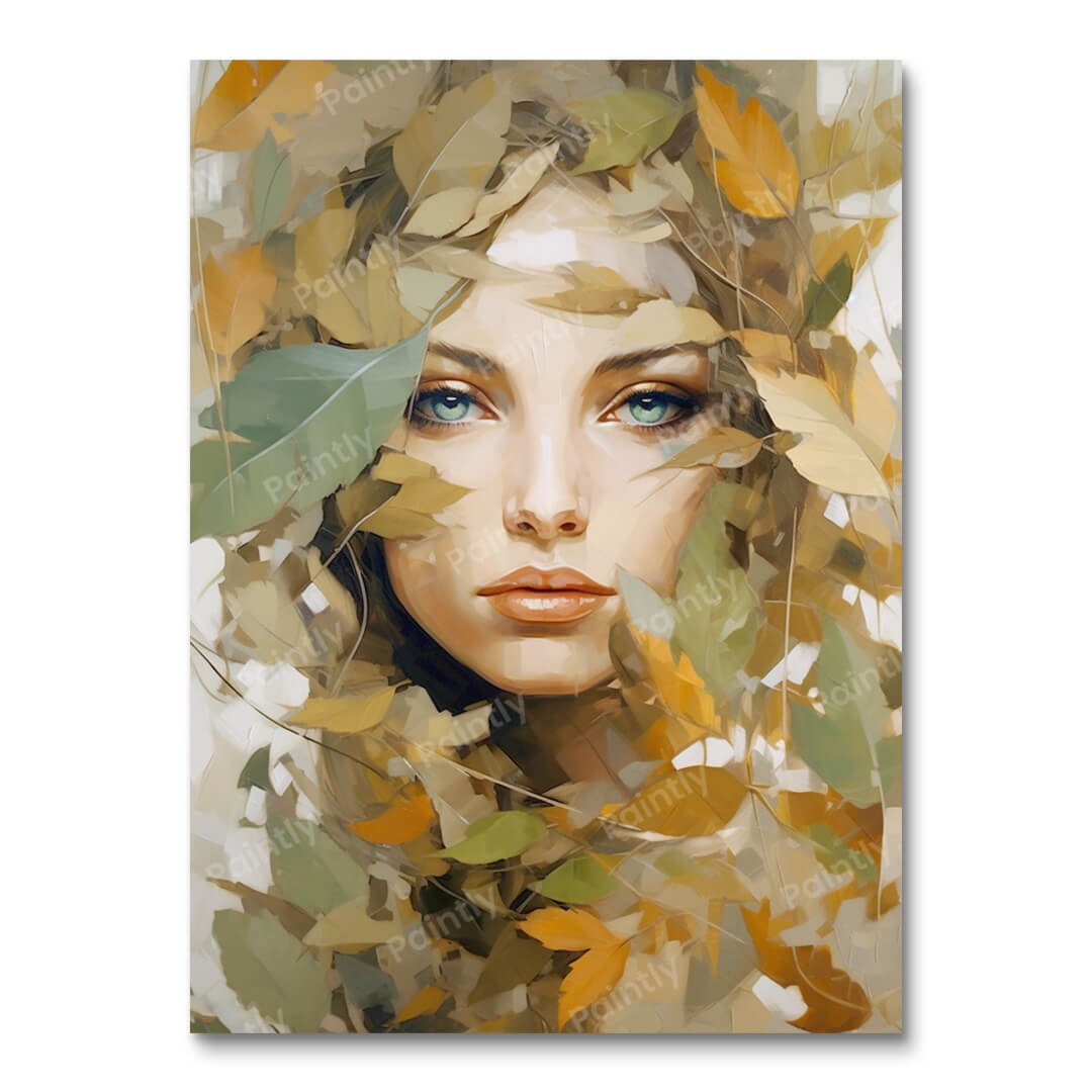 Glossy Greenery Flora Face (Diamond Painting) Diamond Painting kit