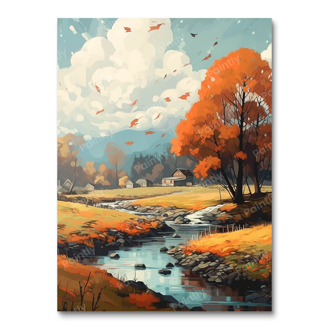 Golden Fall Landscape (Diamond Painting) Diamond Painting kit