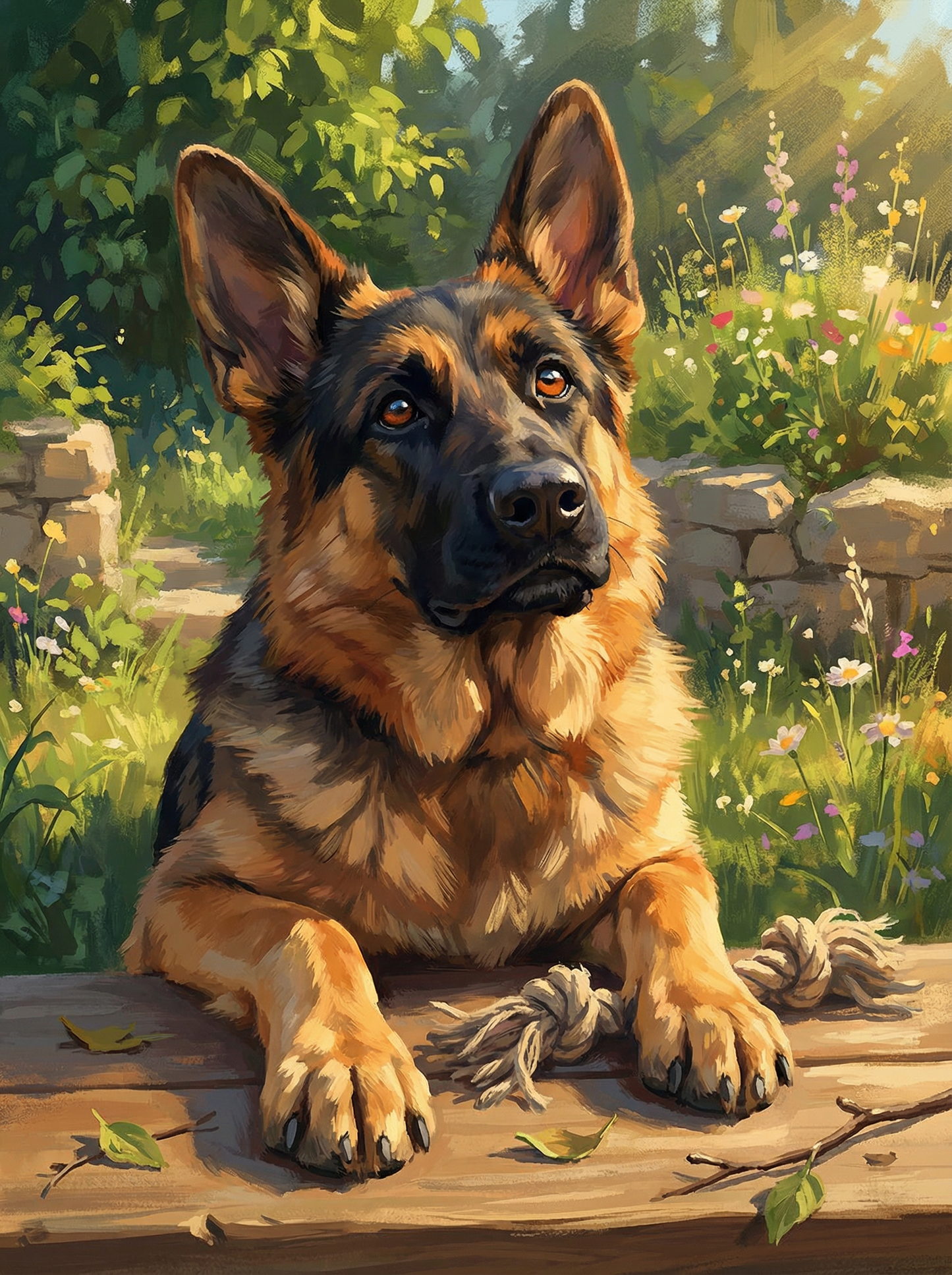 Garden Shepherd Glow (Diamond Painting) Diamond Painting kit