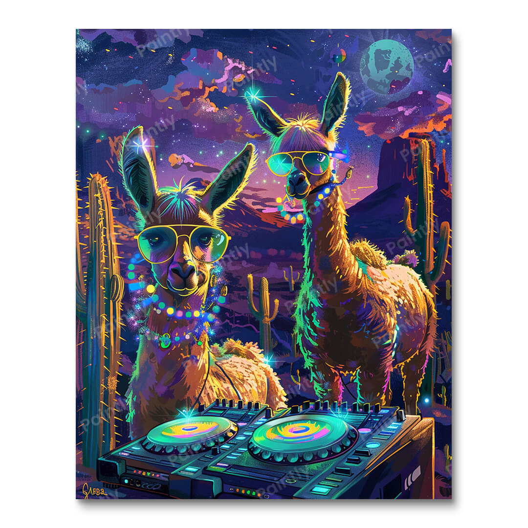 Llama Rave (Diamond Painting) Diamond Painting kit