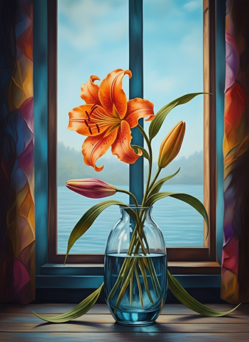 Lily by the Window (Diamond Painting) Diamond Painting kit