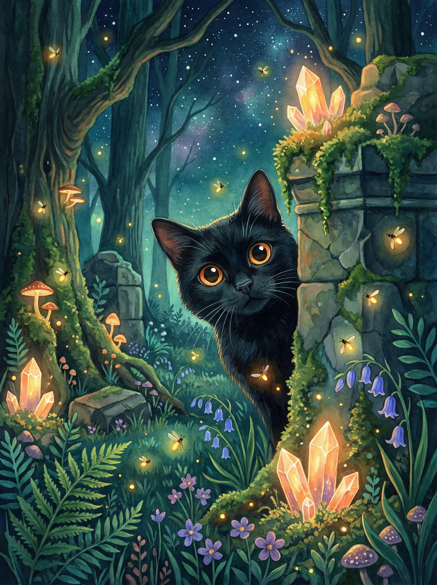 Crystal Forest Cat (Diamond Painting) Diamond Painting kit