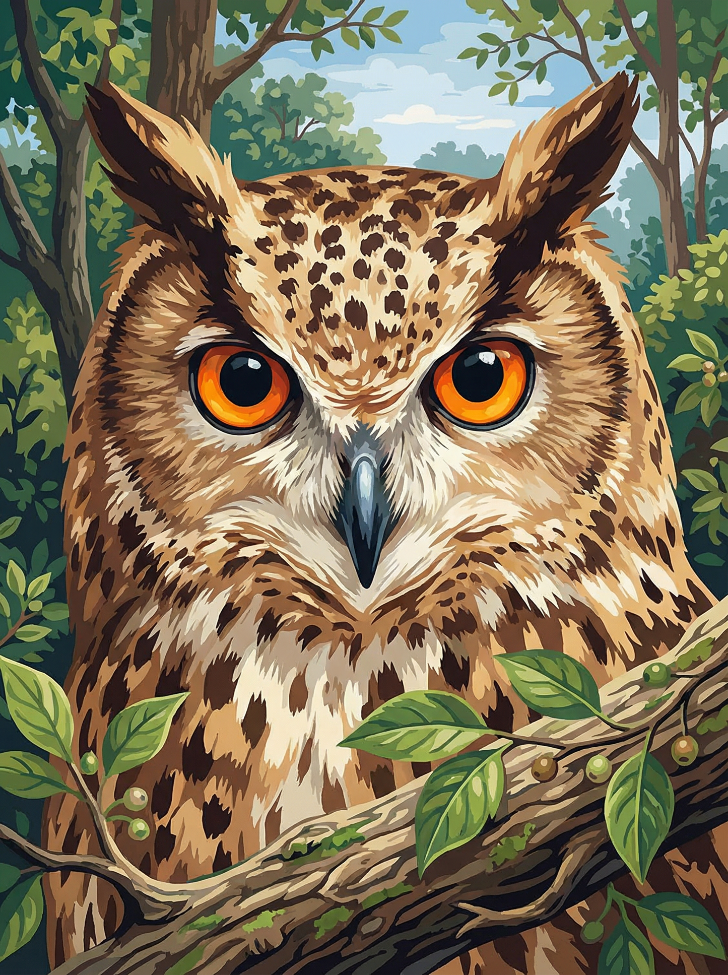 Forest Owl Watcher (Diamond Painting) Diamond Painting kit