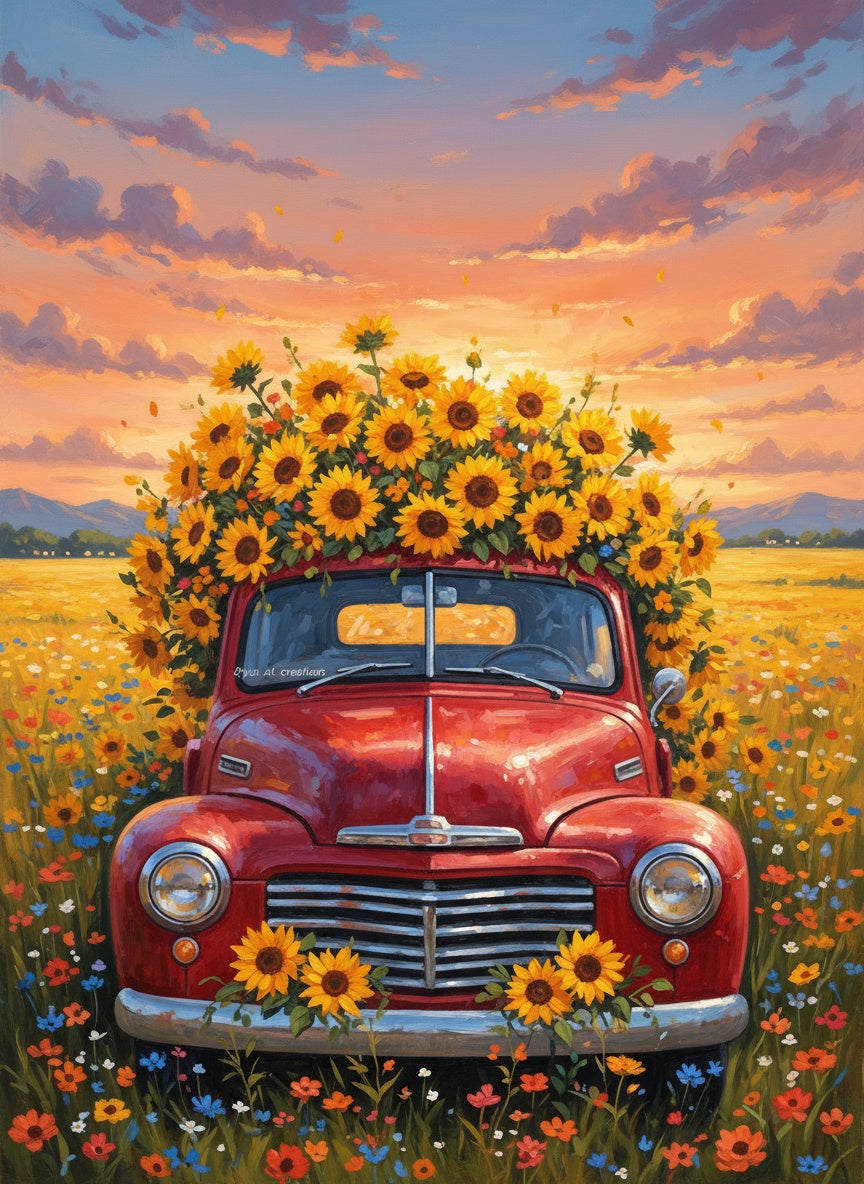 Sunflower Pickup (Board Canvas)