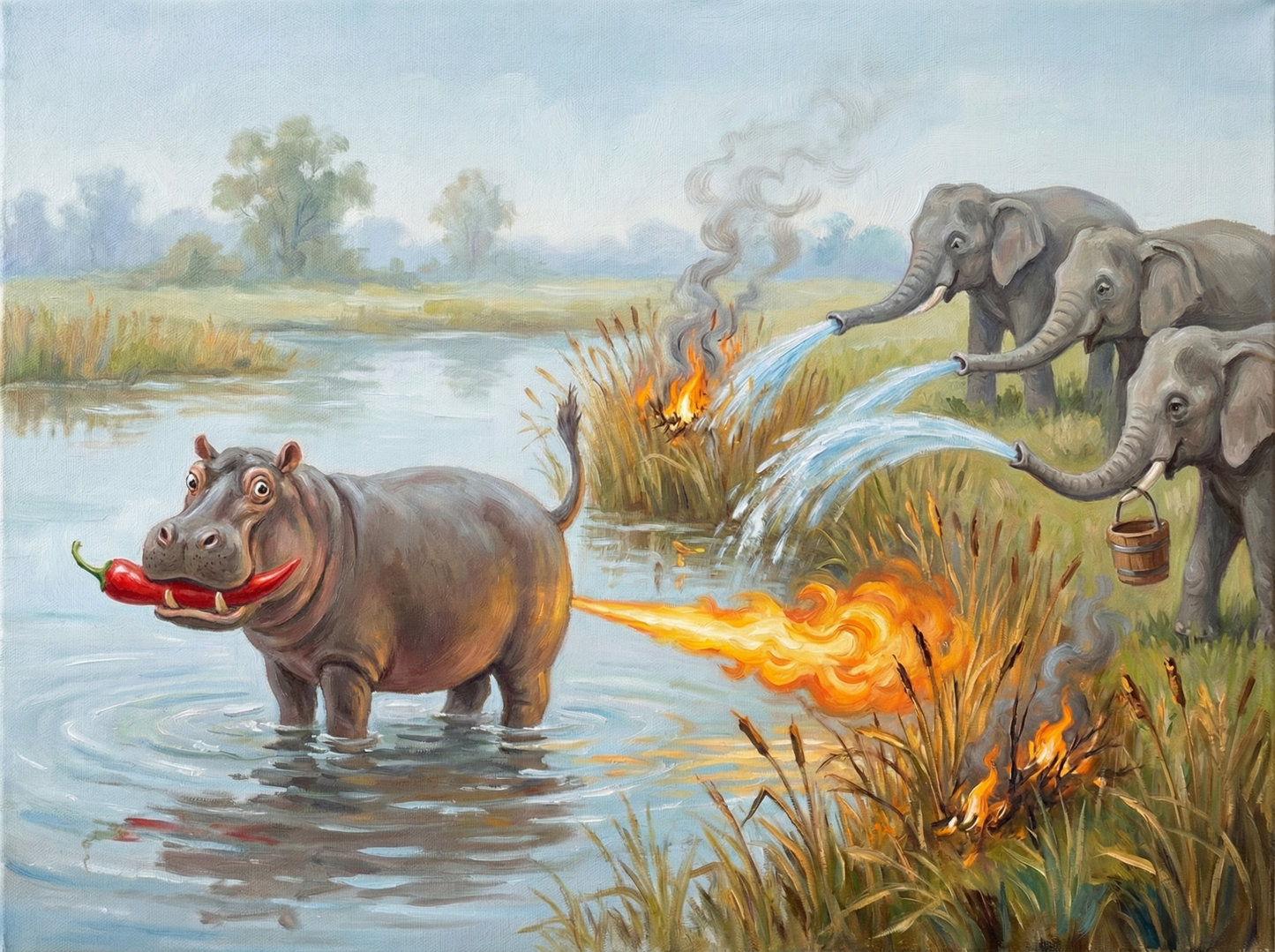 Spicy Hippo Blast (Diamond Painting) Diamond Painting kit