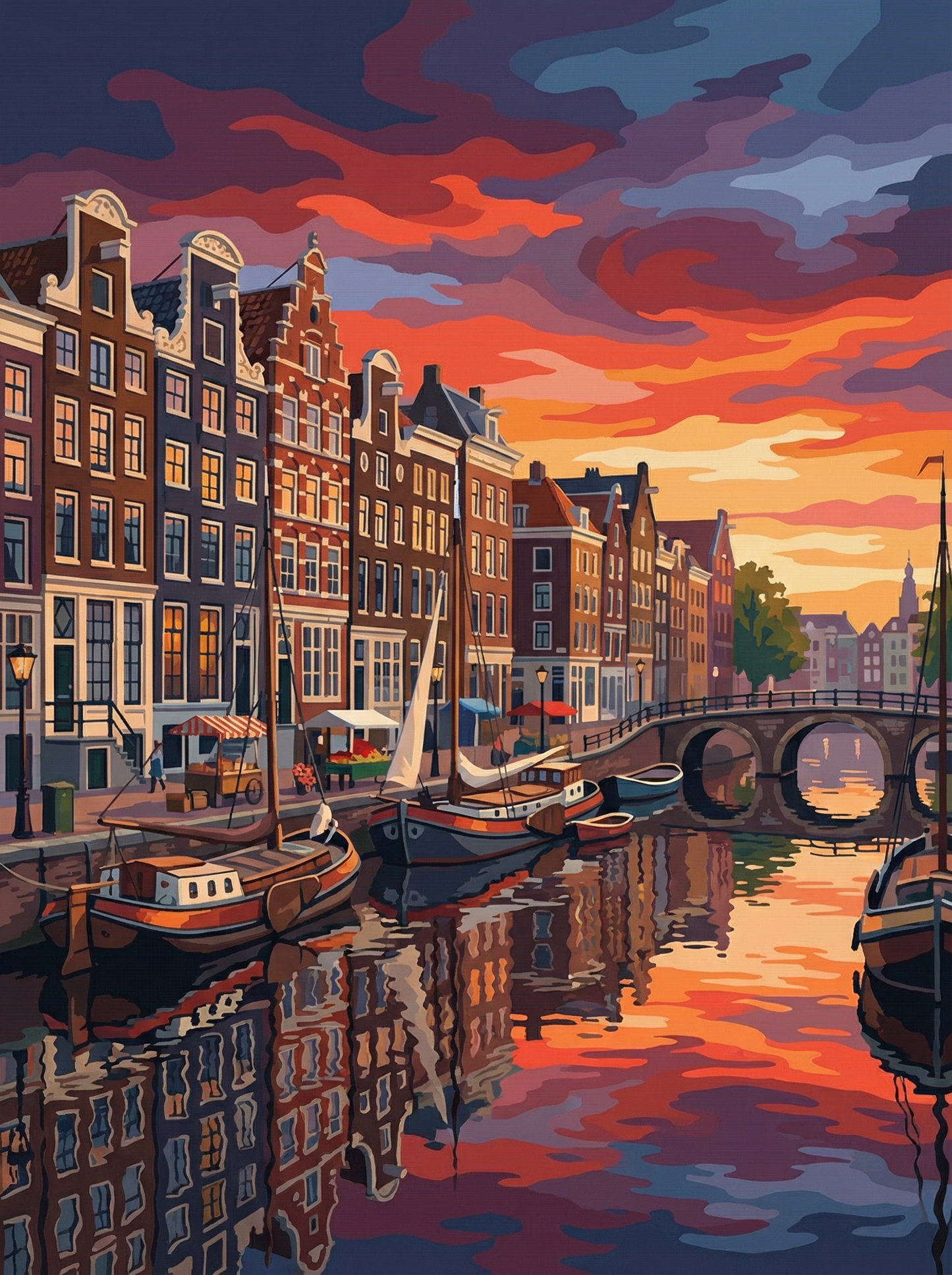 Amsterdam Sunset Canals (Diamond Painting) Diamond Painting kit