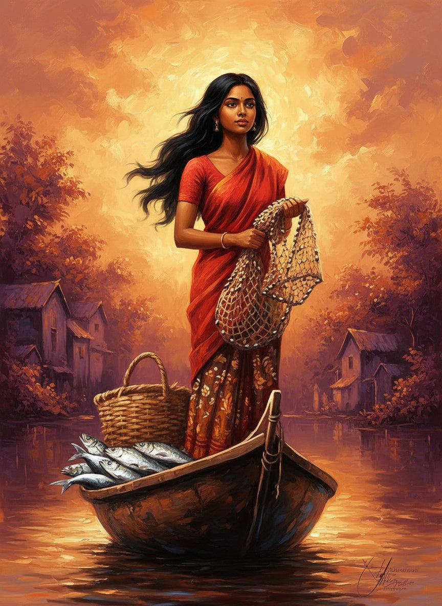 Dawn of the Fisherwoman (Diamond Painting) Diamond Painting kit