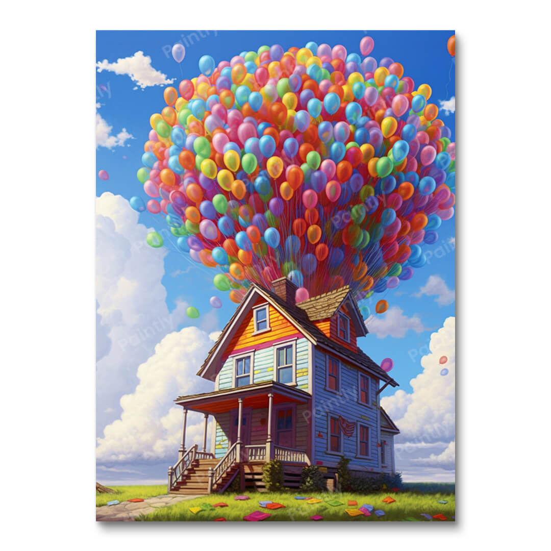 Pointillist Balloon House (Diamond Painting) Diamond Painting kit