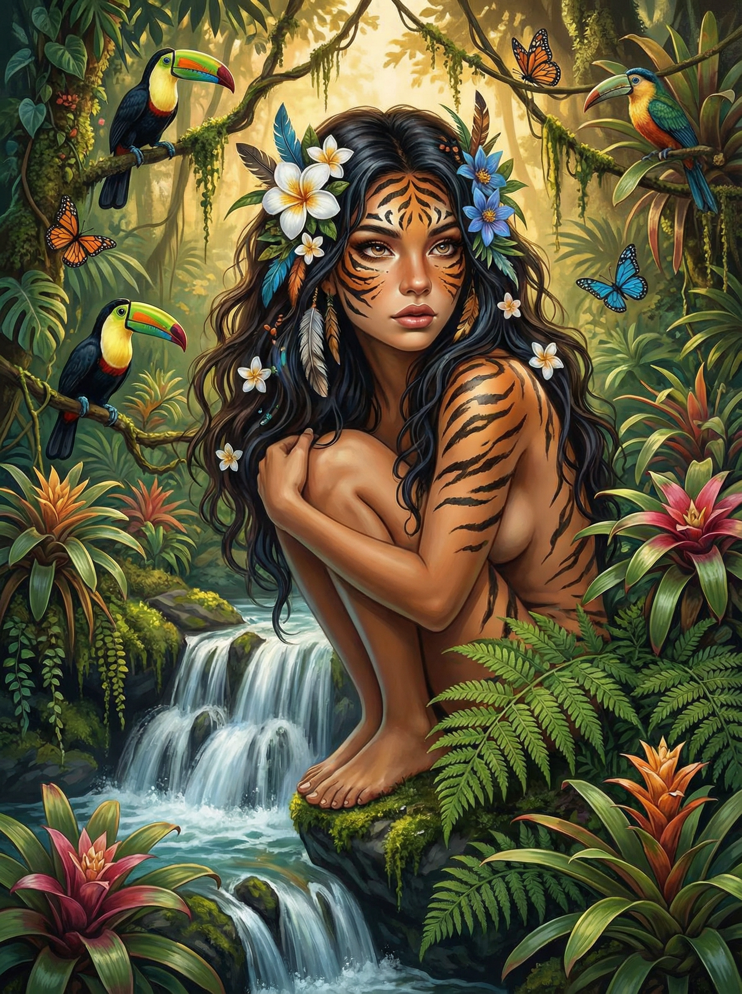 Tiger Maiden Bloom (Diamond Painting) Diamond Painting kit