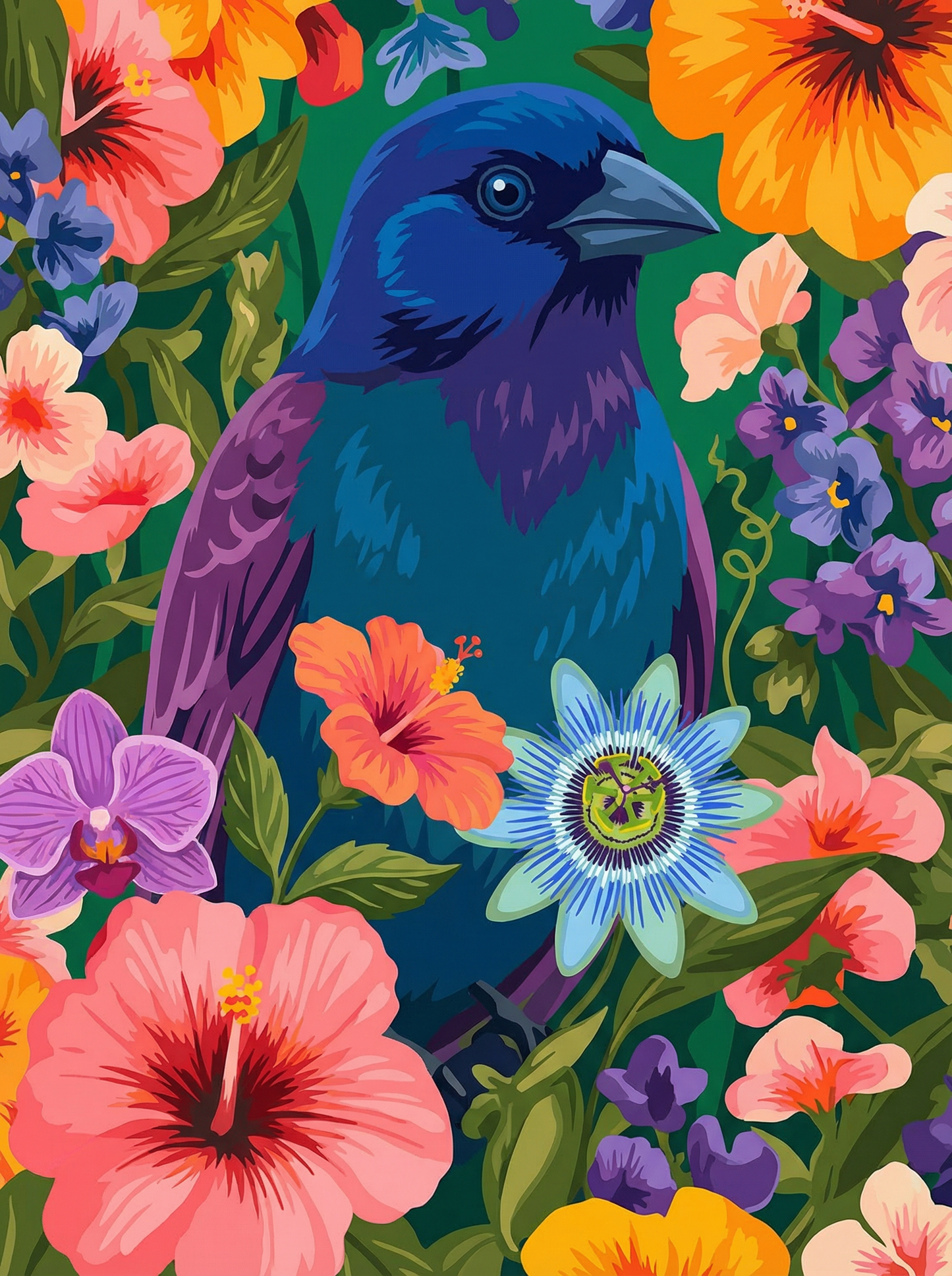 Midnight Orchid Finch (Diamond Painting) Diamond Painting kit