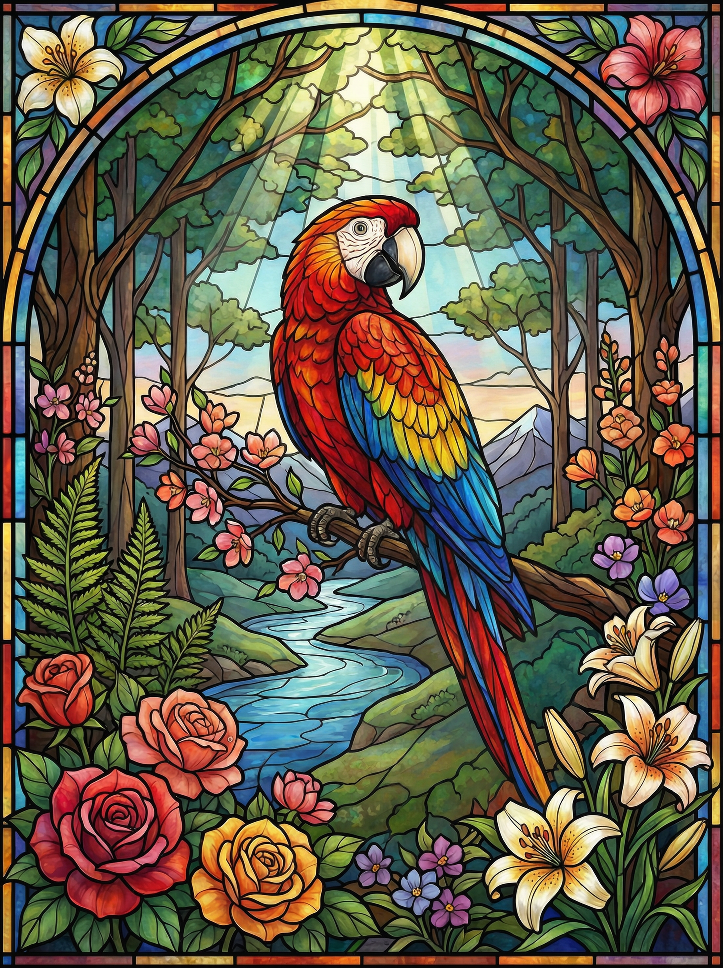 Scarlet Macaw Garden (Diamond Painting) Diamond Painting kit