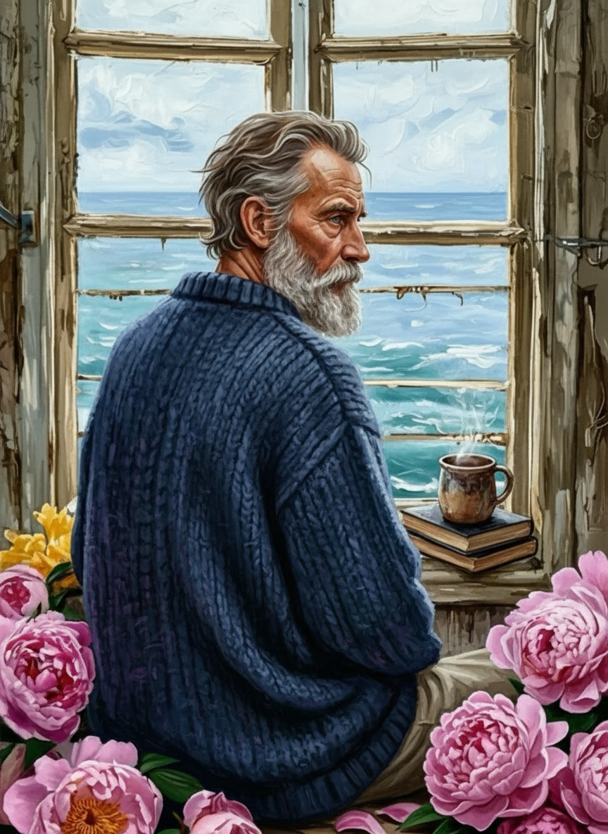 The Seaside Philosopher (Diamond Painting) Diamond Painting kit