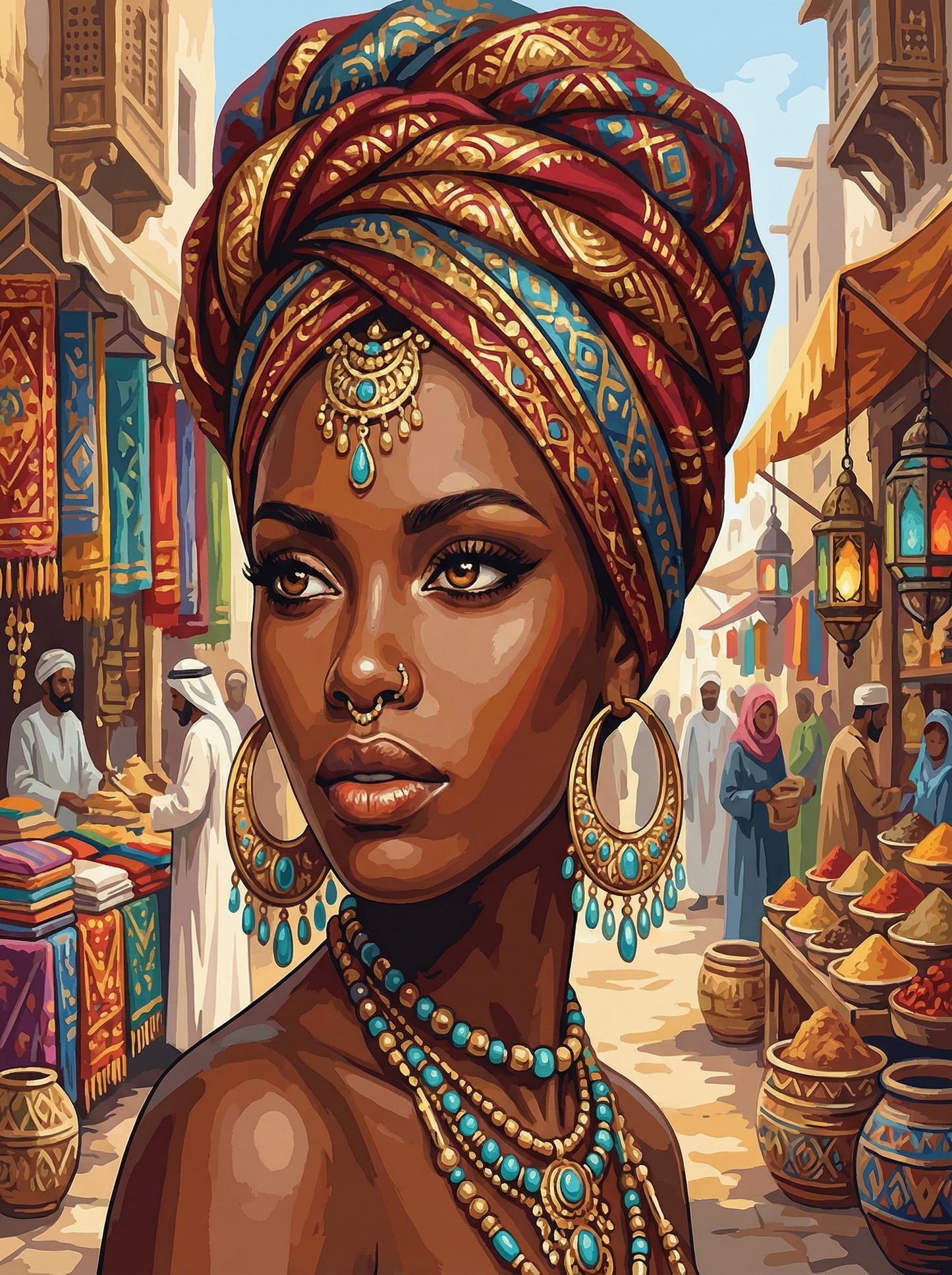 Turquoise Bazaar Queen (Diamond Painting) Diamond Painting kit