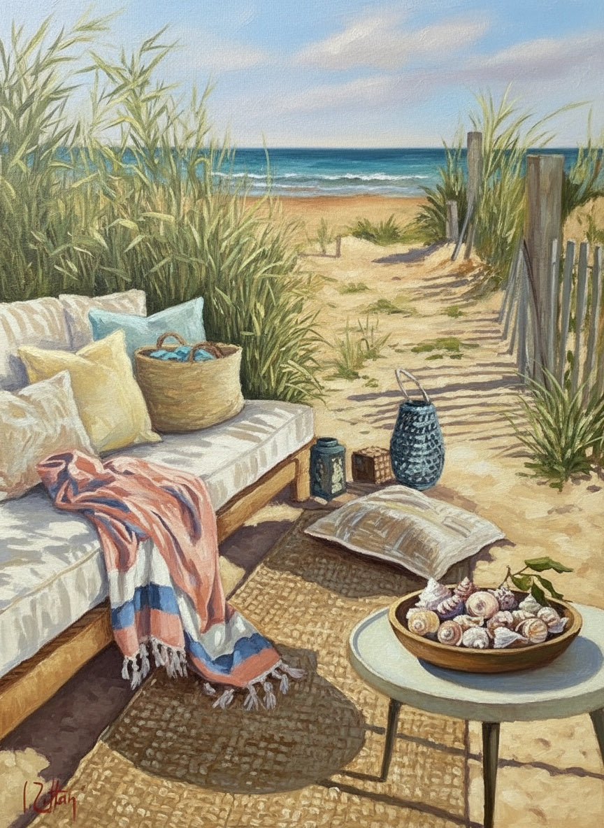 Coastal Lounge Scene (Diamond Painting) Diamond Painting kit