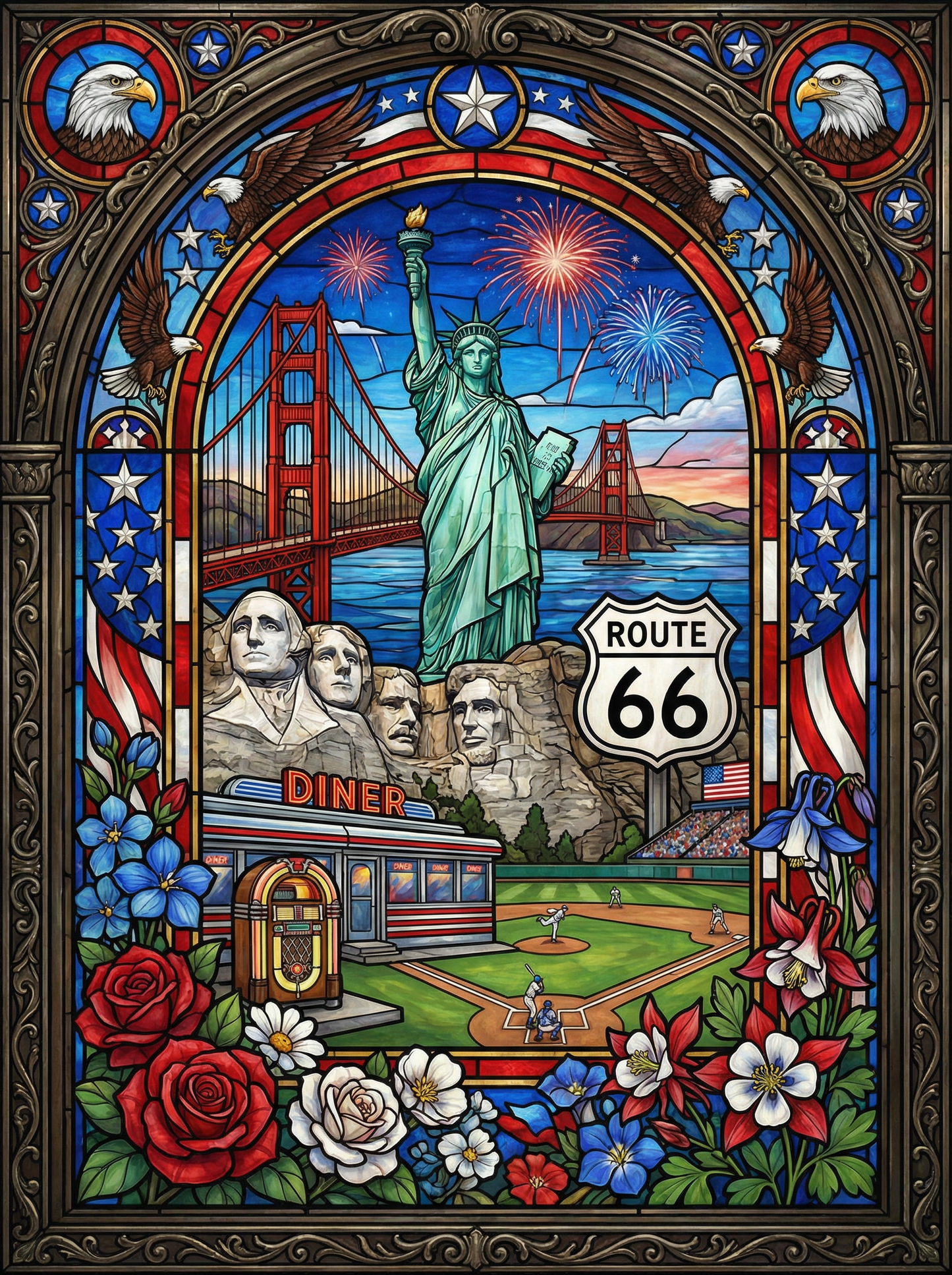 American Dream Mosaic (100 Color Diamond Painting)