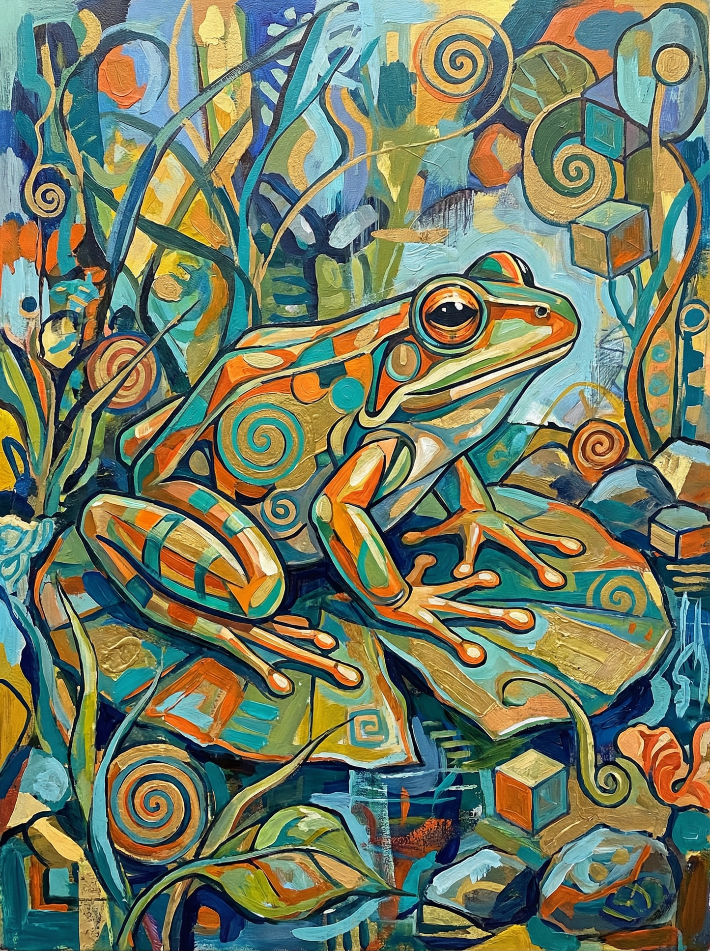 Golden Swirl Frog (Diamond Painting) Diamond Painting kit