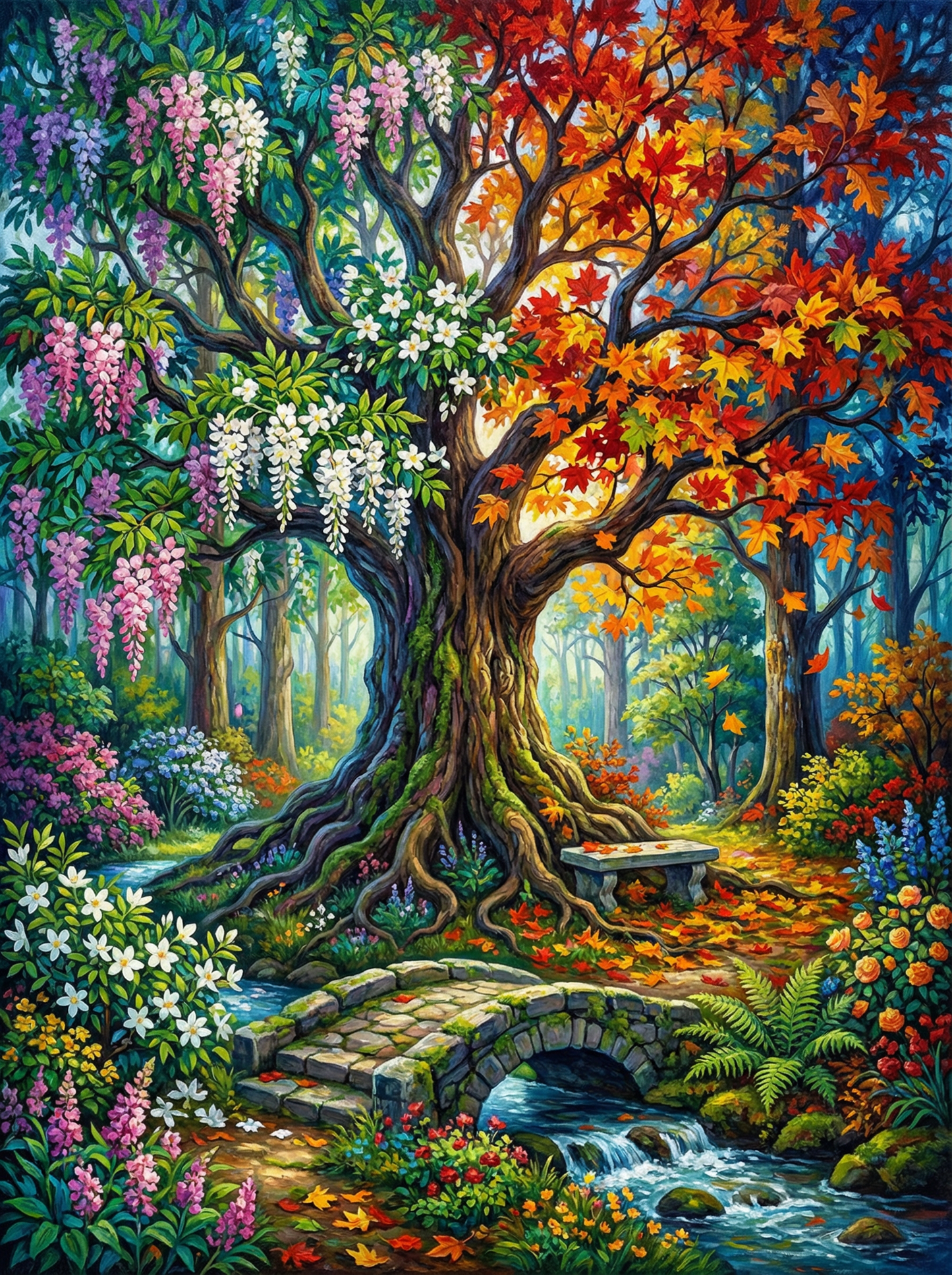 Woodland Seasons Tree (Diamond Painting) Diamond Painting kit