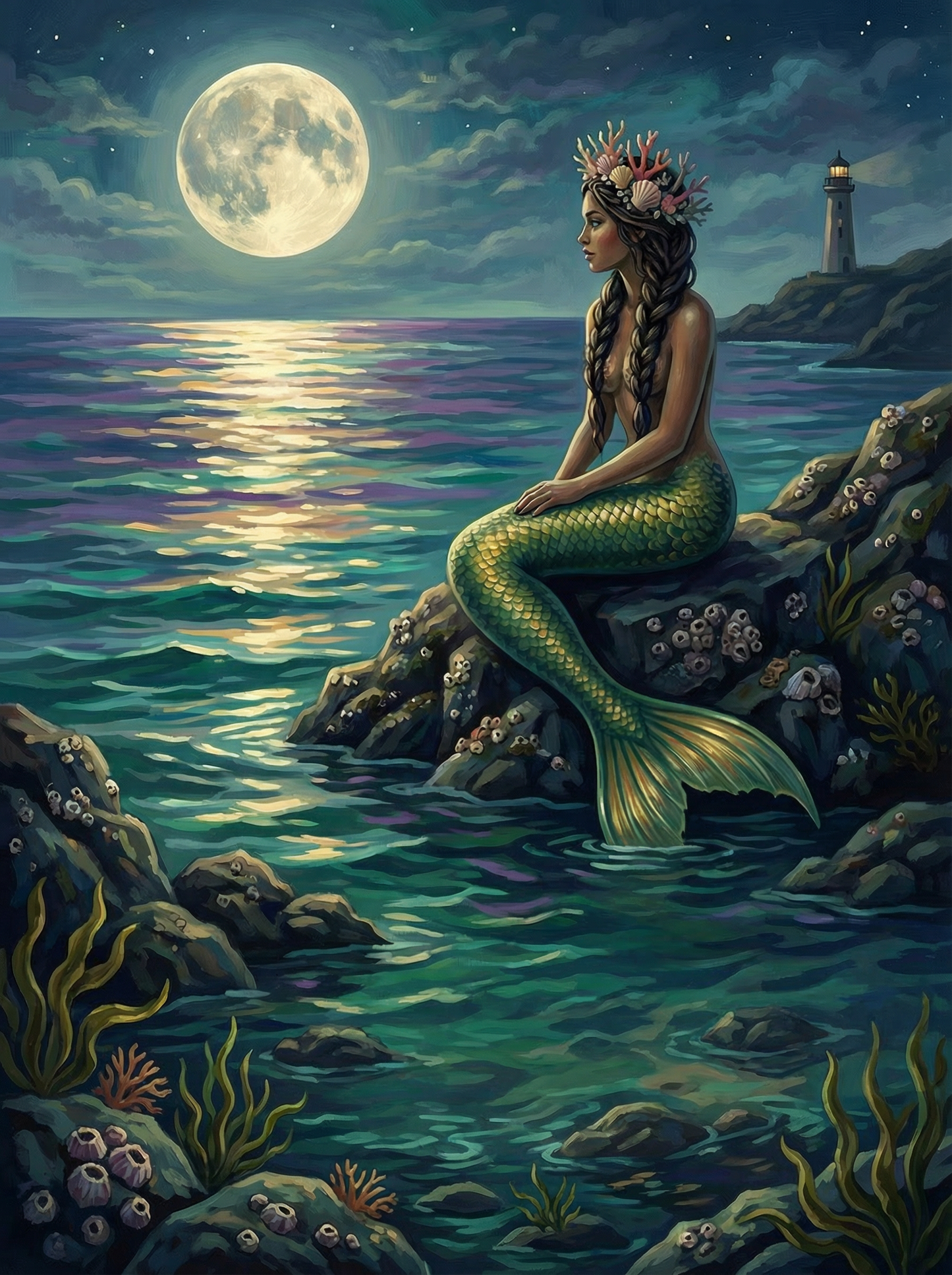 Moonlit Sea Siren (Diamond Painting) Diamond Painting kit