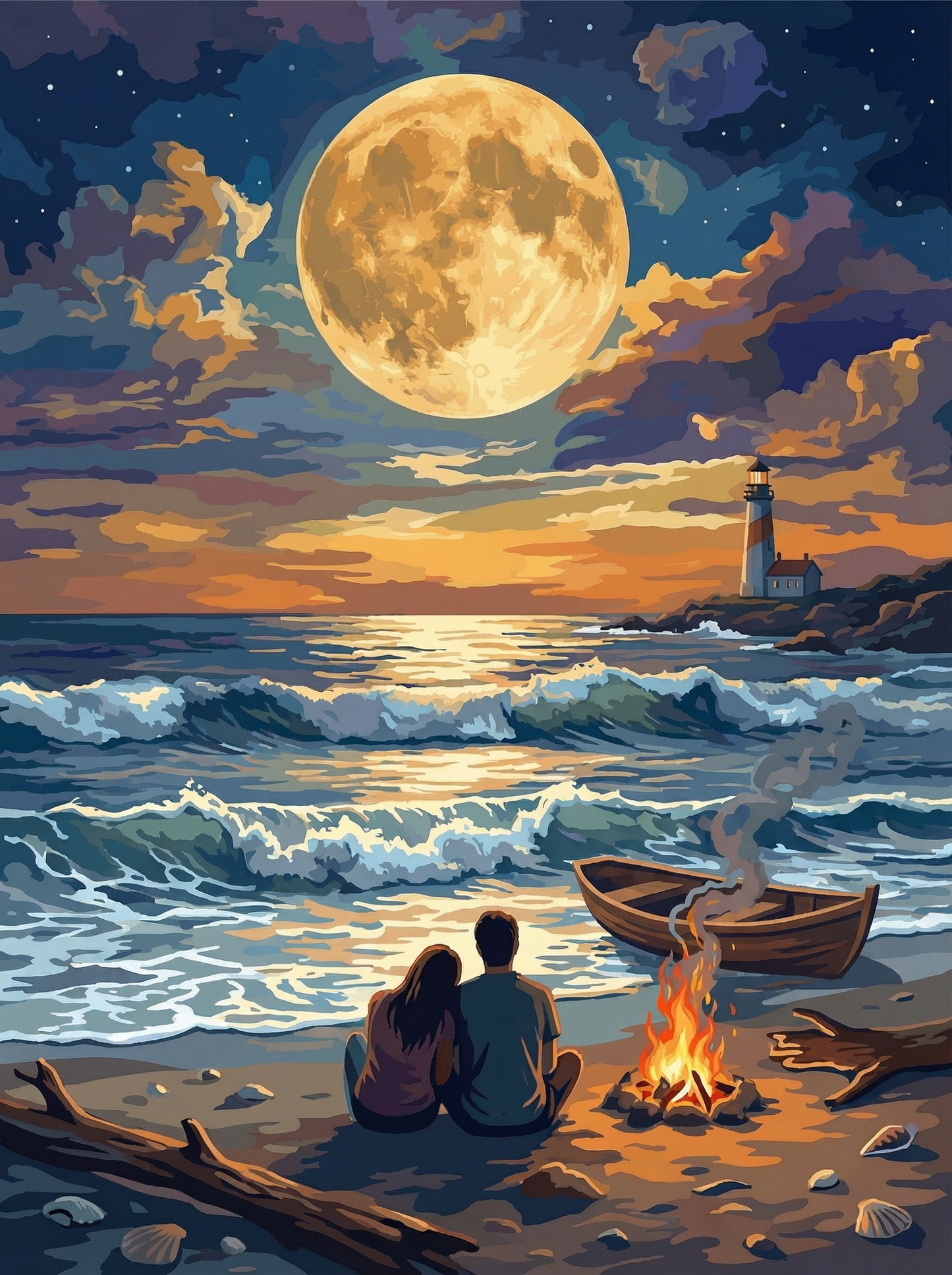 Moonlit Shores (Diamond Painting) Diamond Painting kit