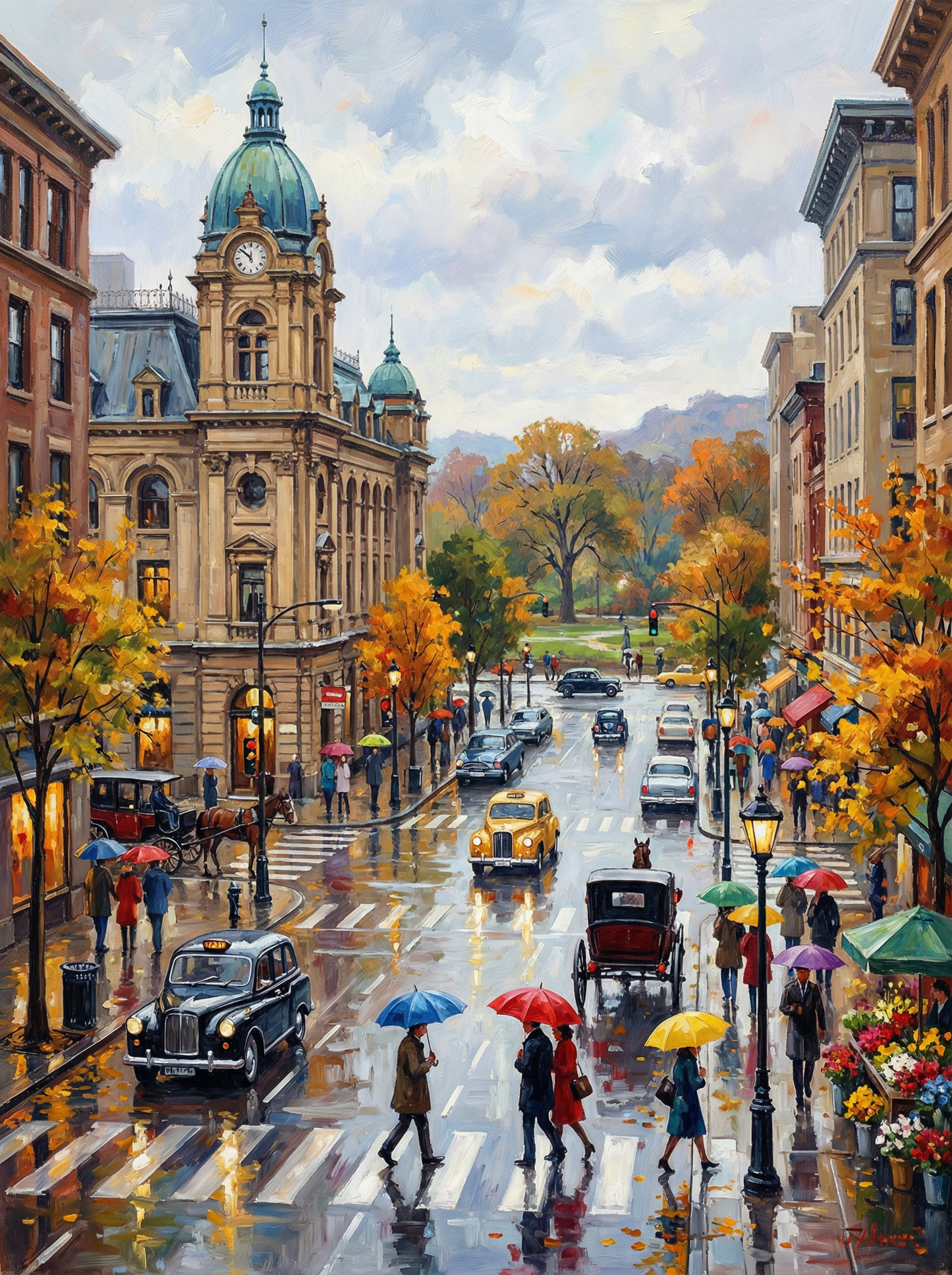Autumn City Stroll (Diamond Painting) Diamond Painting kit