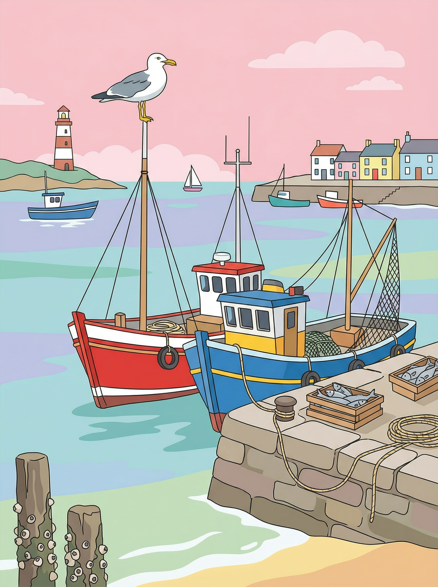 Pink Harbor Morning (Diamond Painting) Diamond Painting kit