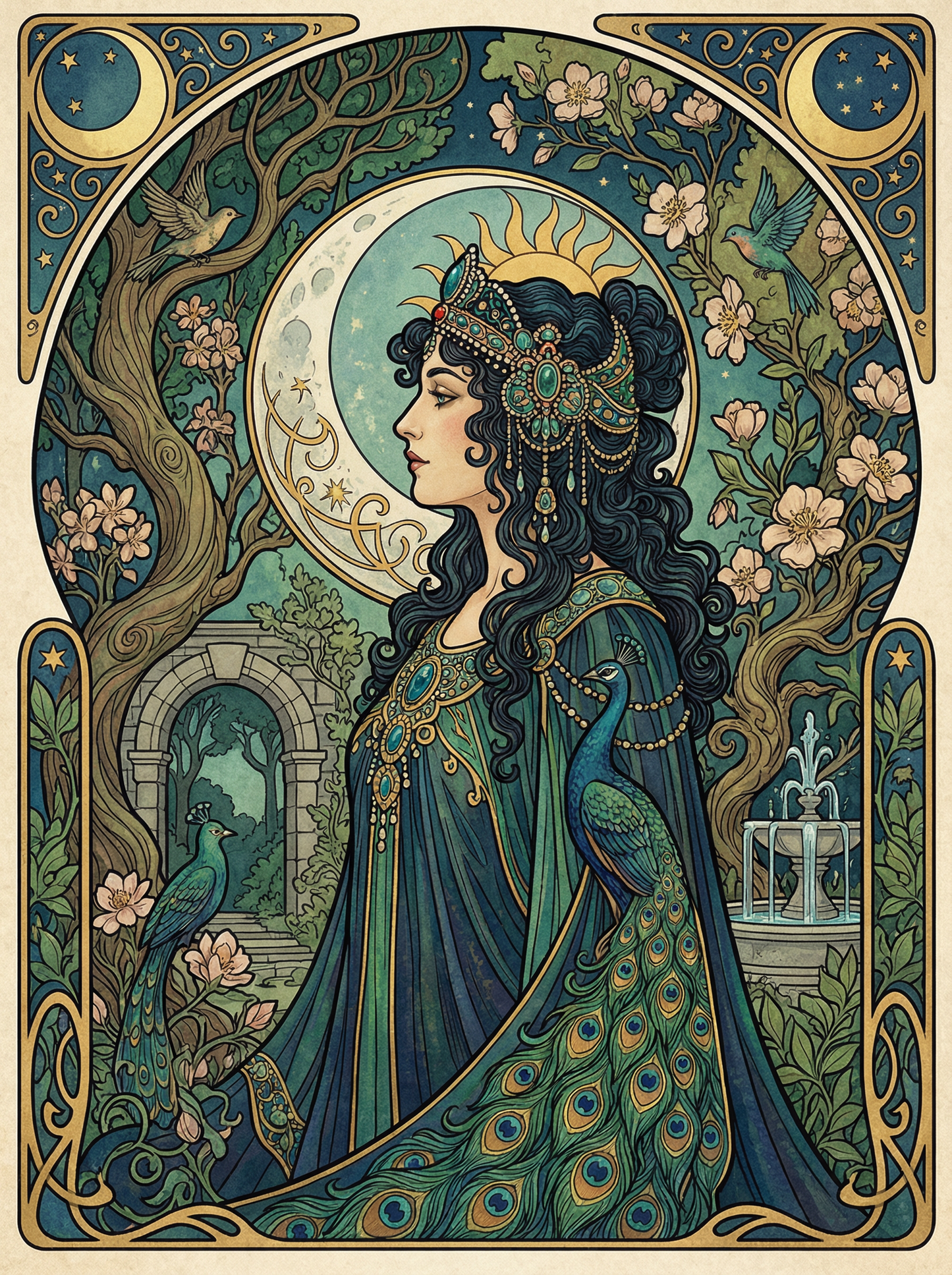 Moonlit Peacock Empress (Diamond Painting)