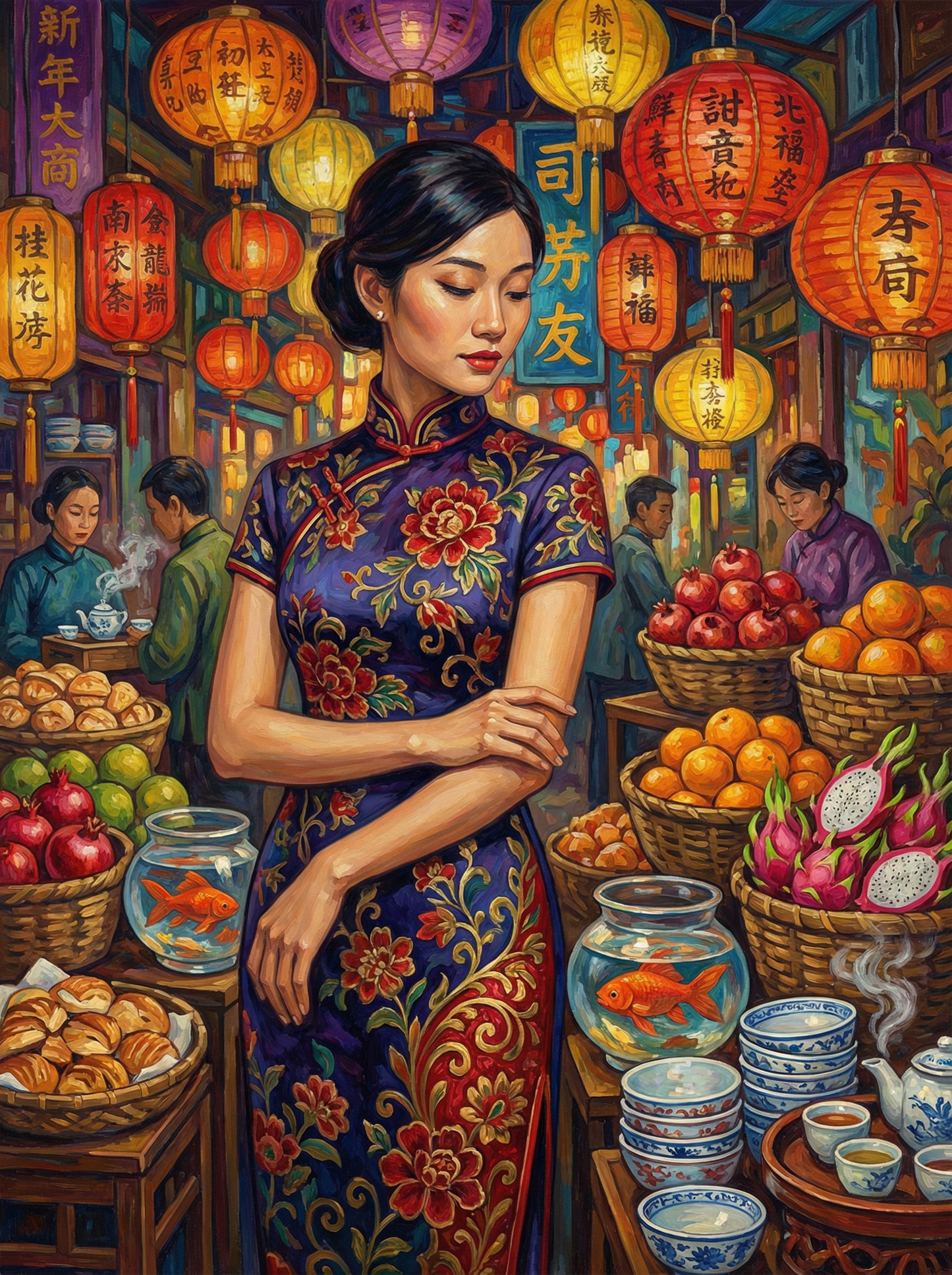 Lantern Market Beauty (100 Color Diamond Painting)