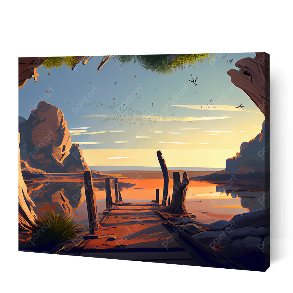 Godrays Boardwalk I (Diamond Painting) Diamond Painting kit
