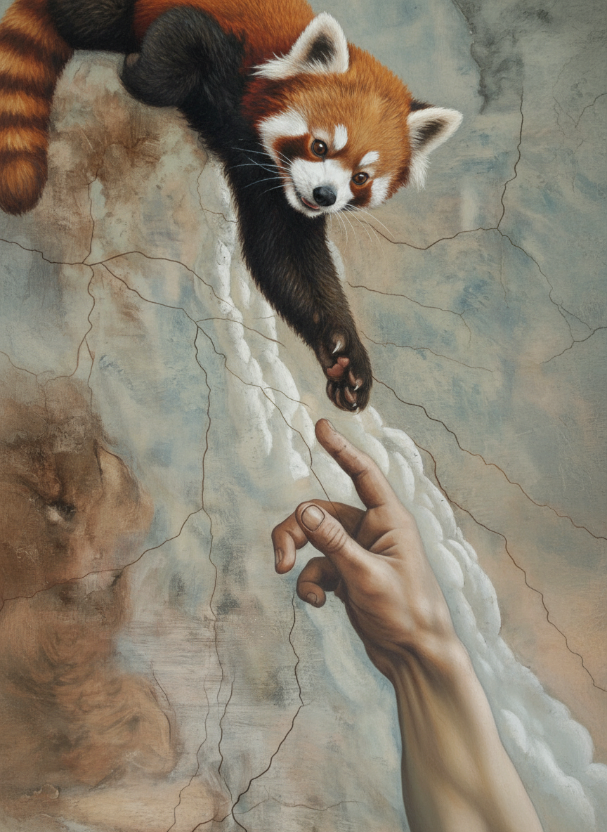 The Red Panda Reach (Diamond Painting) Diamond Painting kit