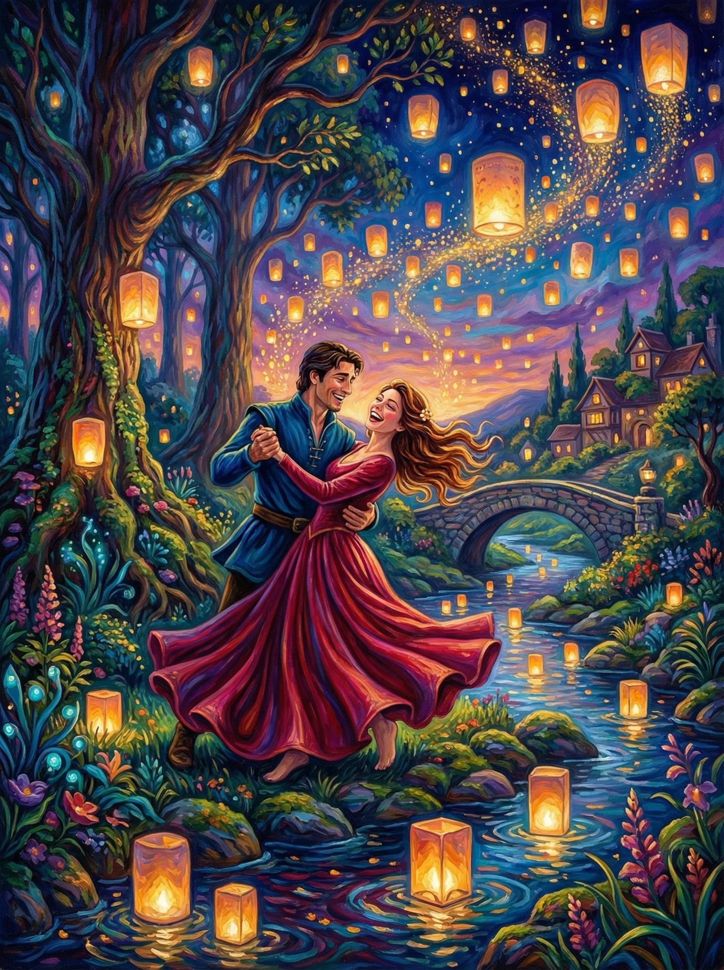 Lantern River Dance (Diamond Painting) Diamond Painting kit