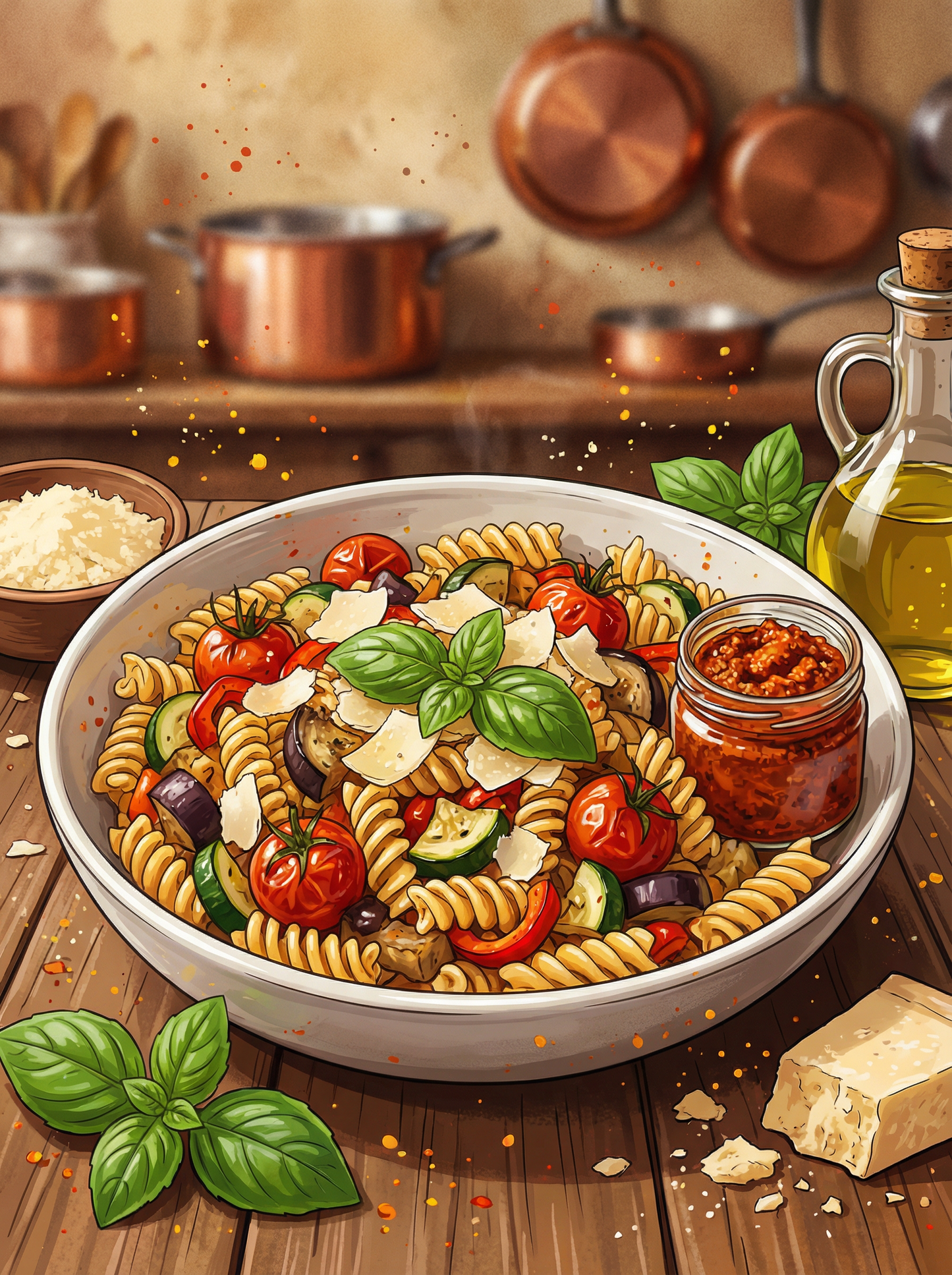 Mediterranean Pasta Delight (Diamond Painting) Diamond Painting kit
