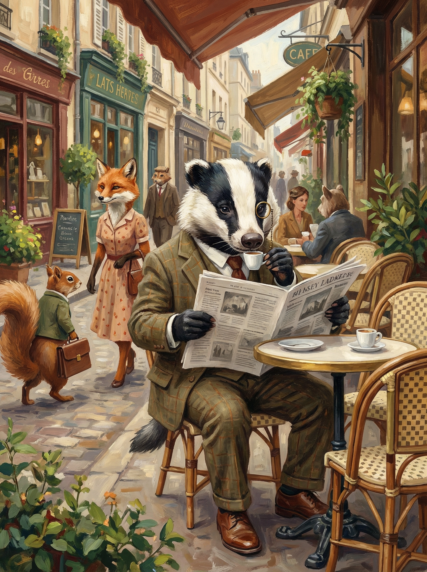 Parisian Badger Brew (Diamond Painting) Diamond Painting kit