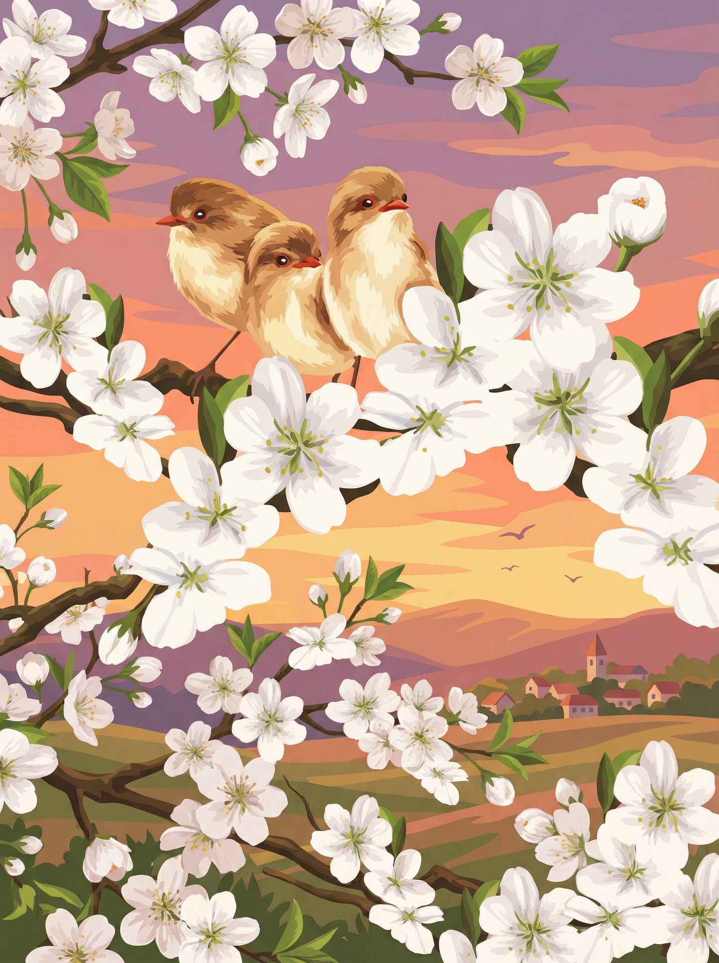 Blossom Sunset Trio (Diamond Painting) Diamond Painting kit