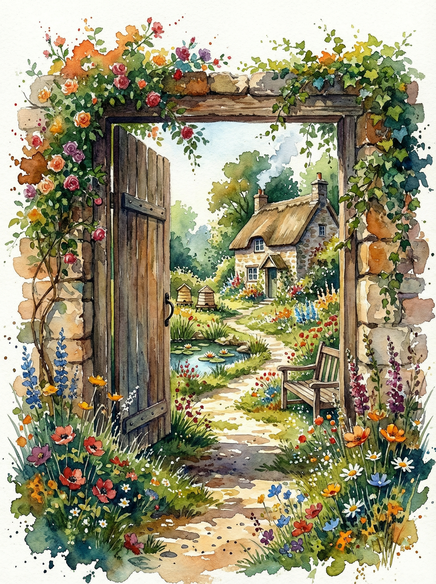Cottage Garden Gate (Diamond Painting)