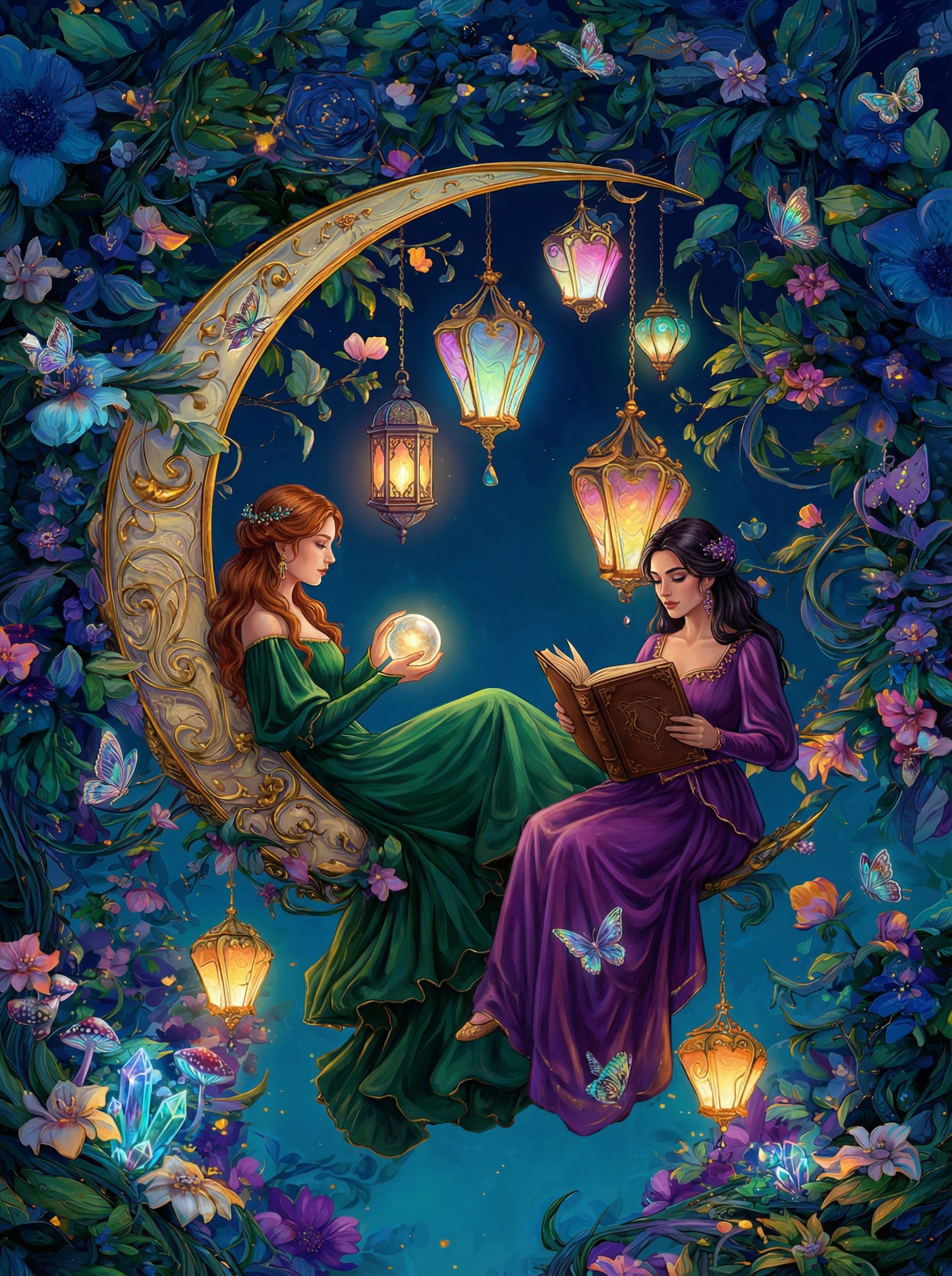 Moonlit Fairy Reading (Diamond Painting)