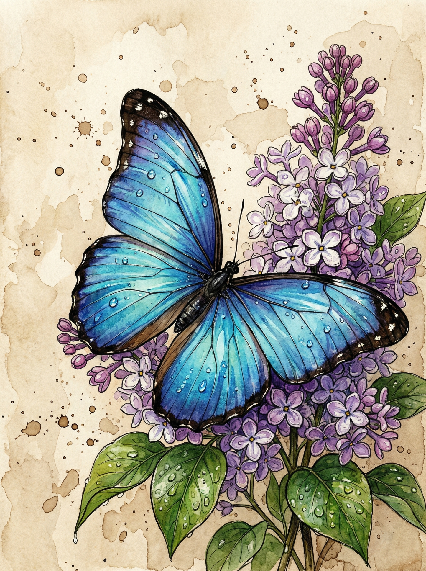 Lilac Bluewing Serenity (Diamond Painting)