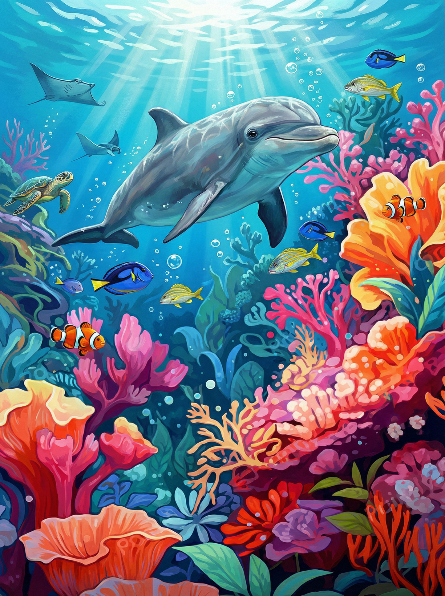 Dolphin Reef Adventure (Diamond Painting) Diamond Painting kit
