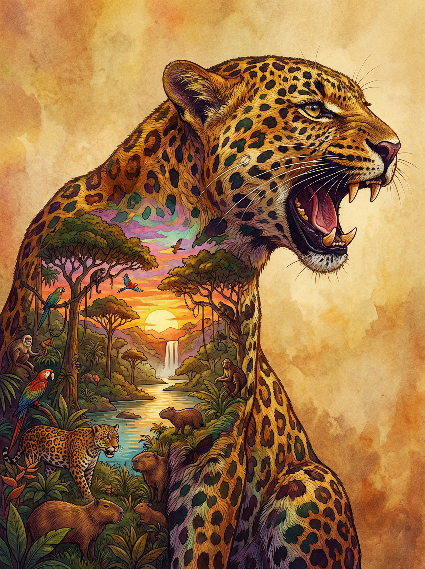 Jungle Sunset Leopard (Diamond Painting) Diamond Painting kit